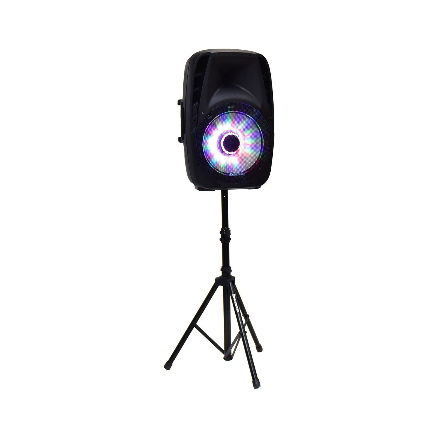 Costway Portable 15'' 2000W 2-way Powered Speaker Stand with TWS & Illuminating Light