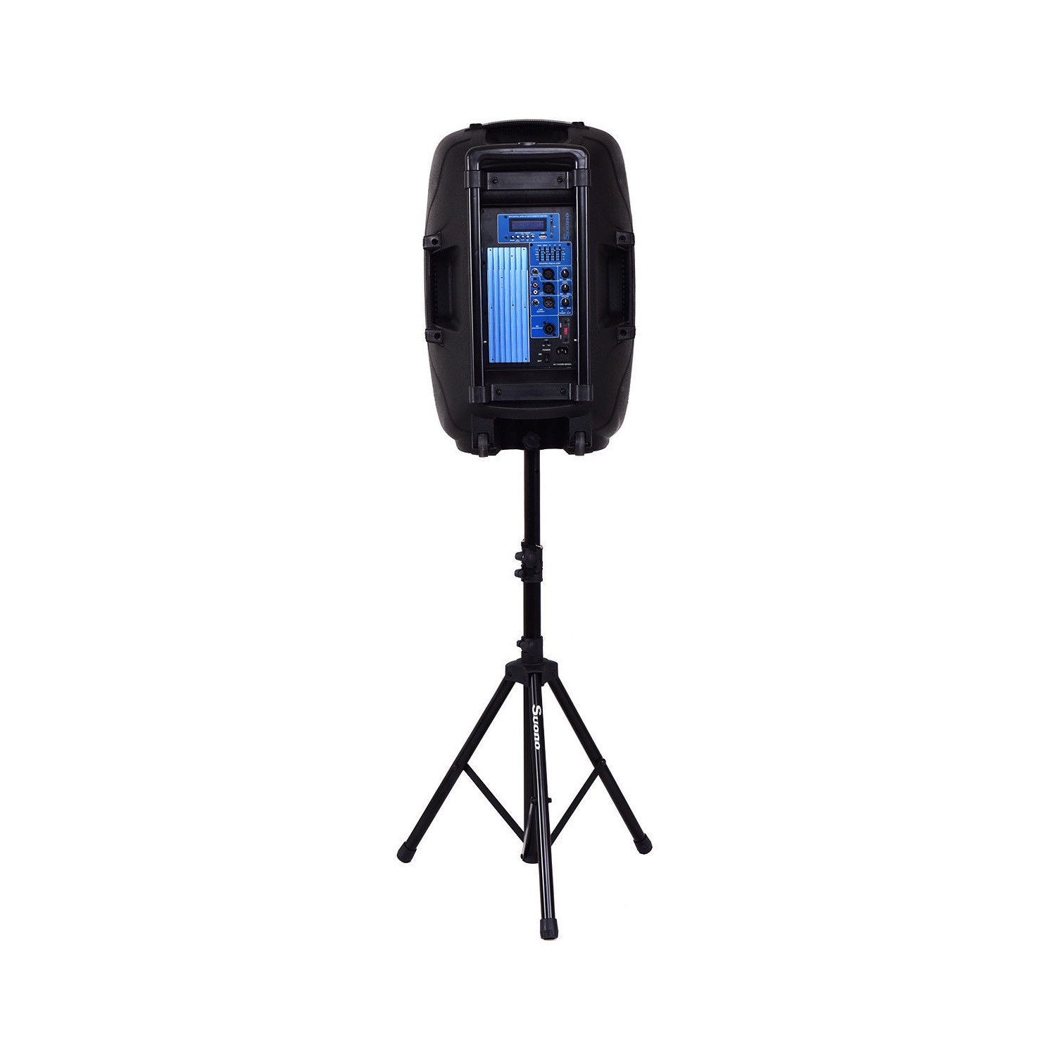 Costway Portable 15'' 2000W 2-way Powered Speaker Stand with TWS & Illuminating Light
