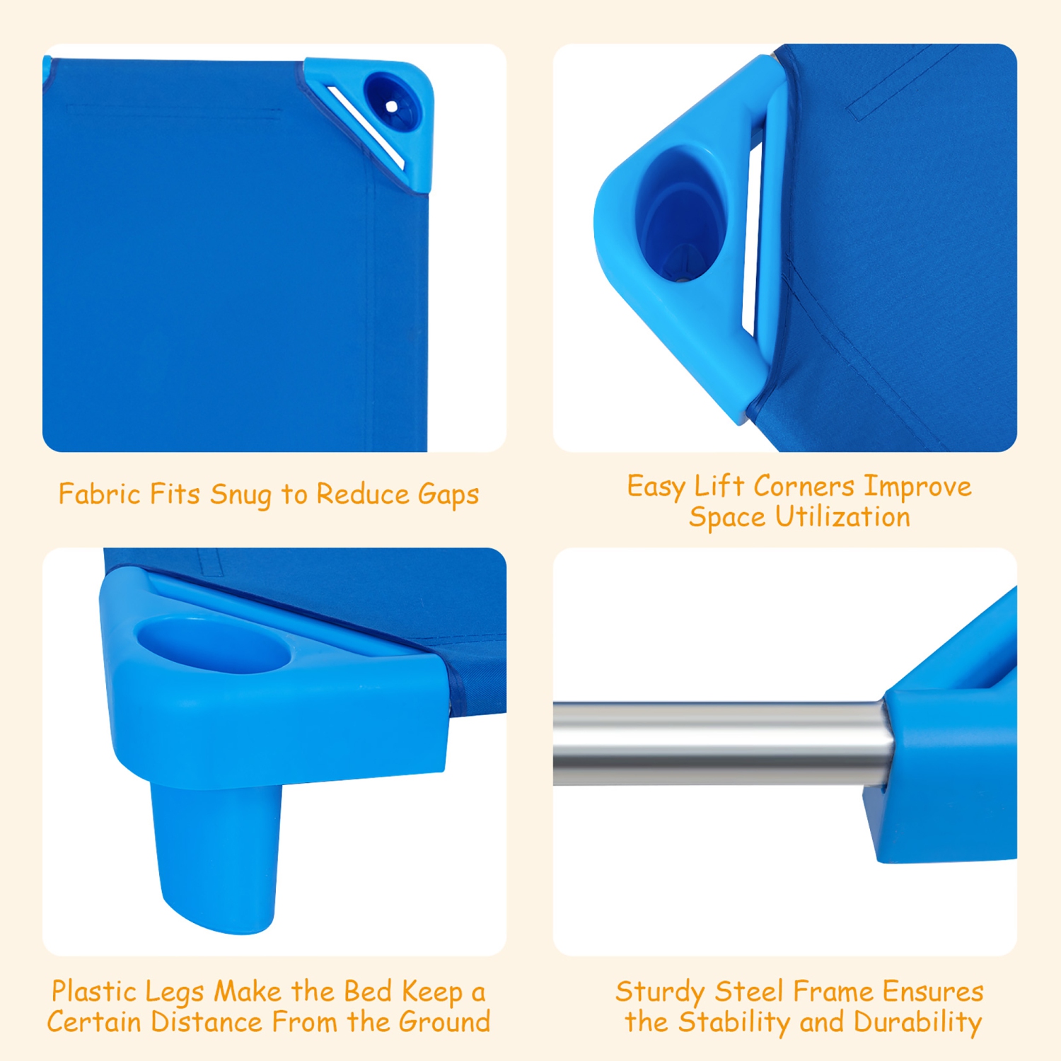 Ensemble de 6 tapis de repos empilables pour enfants avec garderie de Costway, 52 x 23 po l.