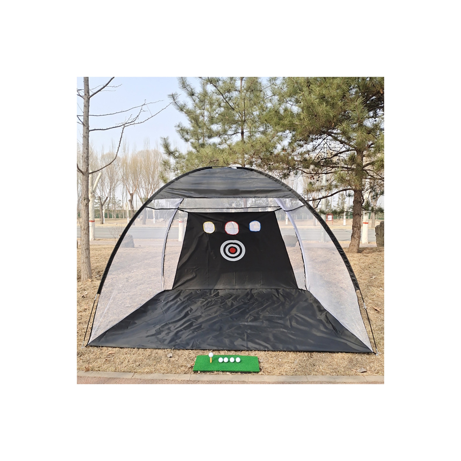 axGear Golf Practice Hitting Net Ball Turf Tee Set for Indoor Backyard Portable