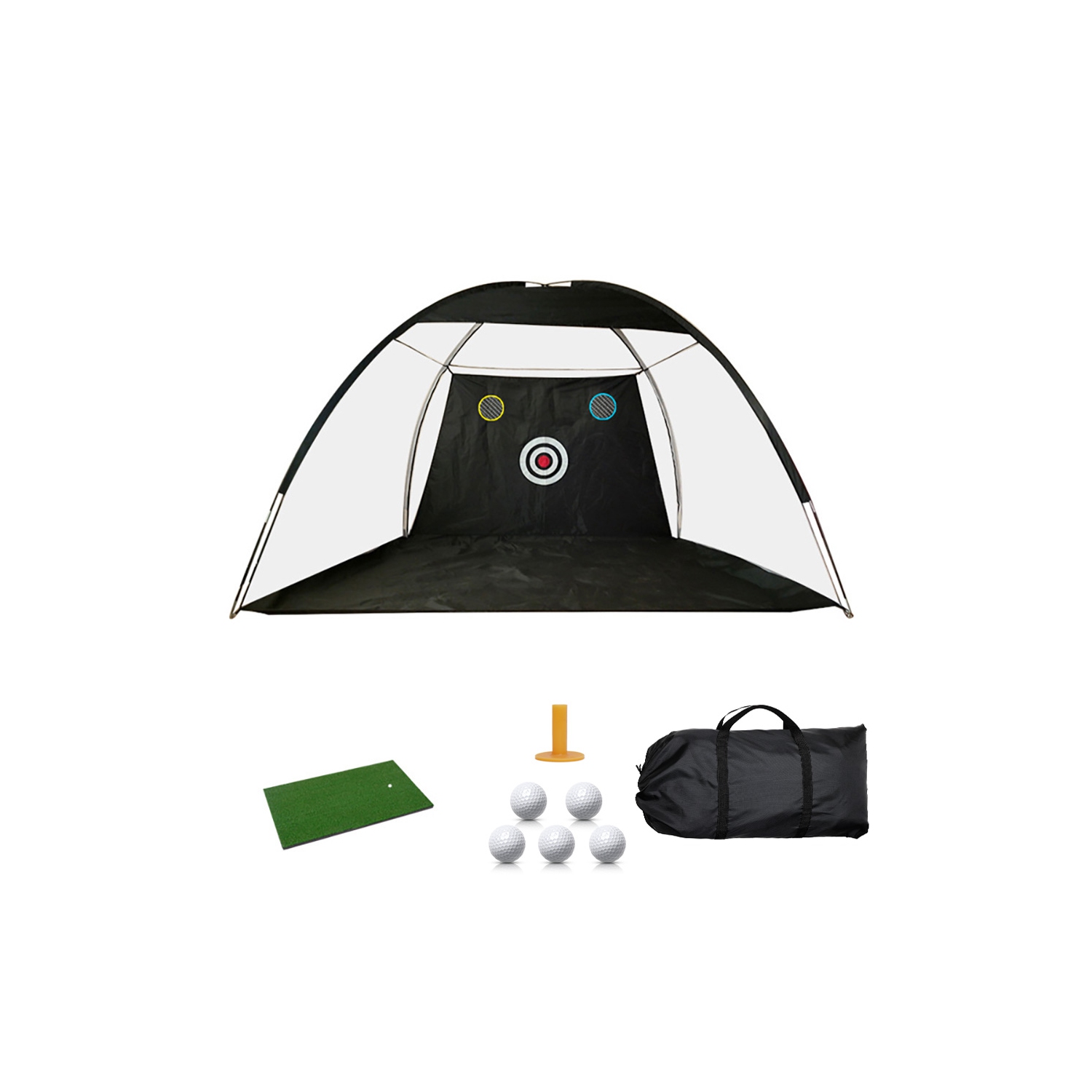 axGear Golf Practice Hitting Net Ball Turf Tee Set for Indoor Backyard Portable