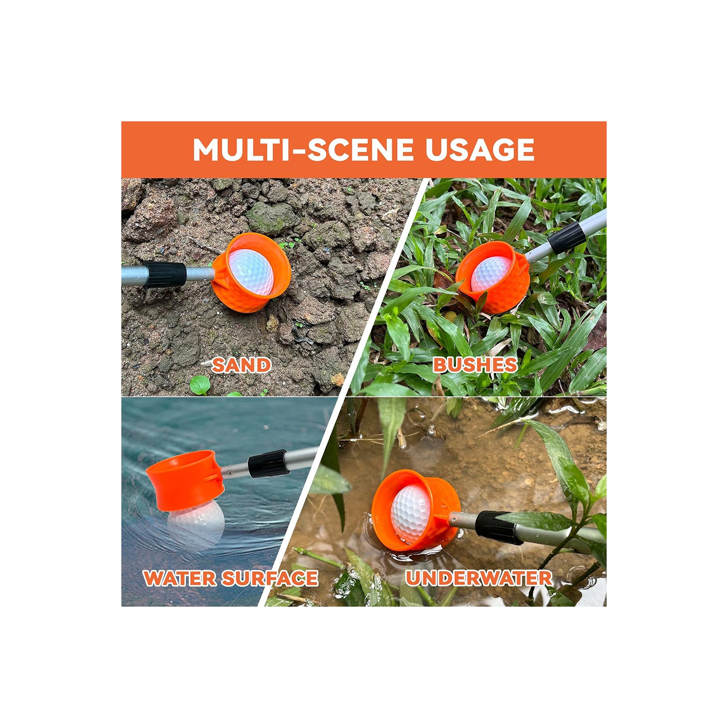 axGear Golf Ball Retriever Aluminum Alloy Shaft Telescopic Picker Extandable 18 Ft