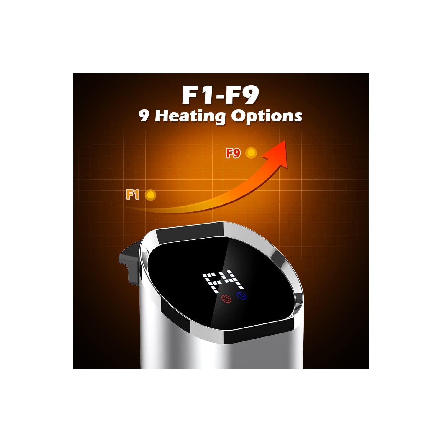 Nordic Hygge Electric Infrared Patio Space Heater with 9 Level Temperature, Remote Control, 24H Timer