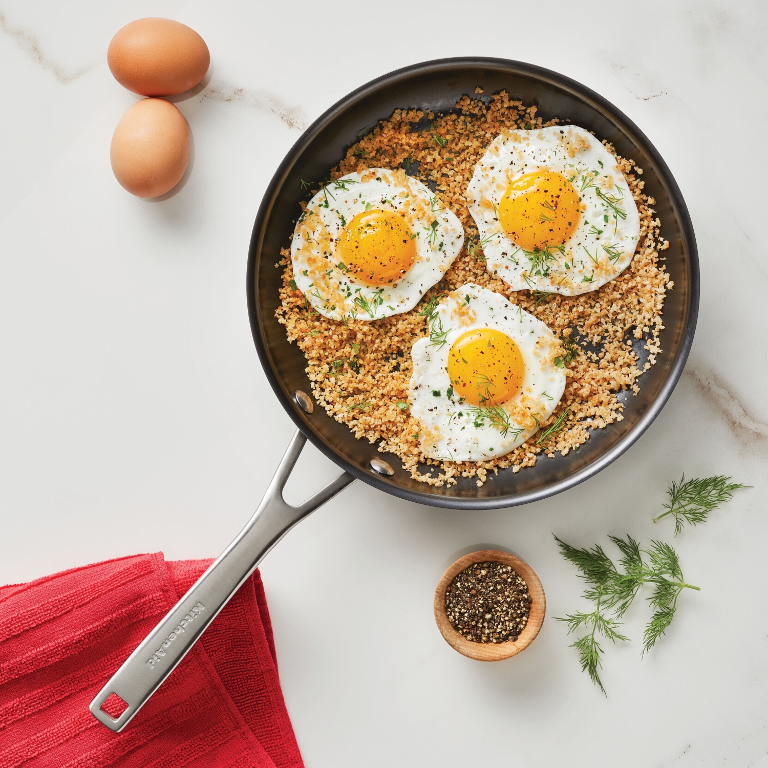 Poêle à frire de 10 po en acier au carbone Nitro 25&nbsp;cm de KitchenAid - Gris