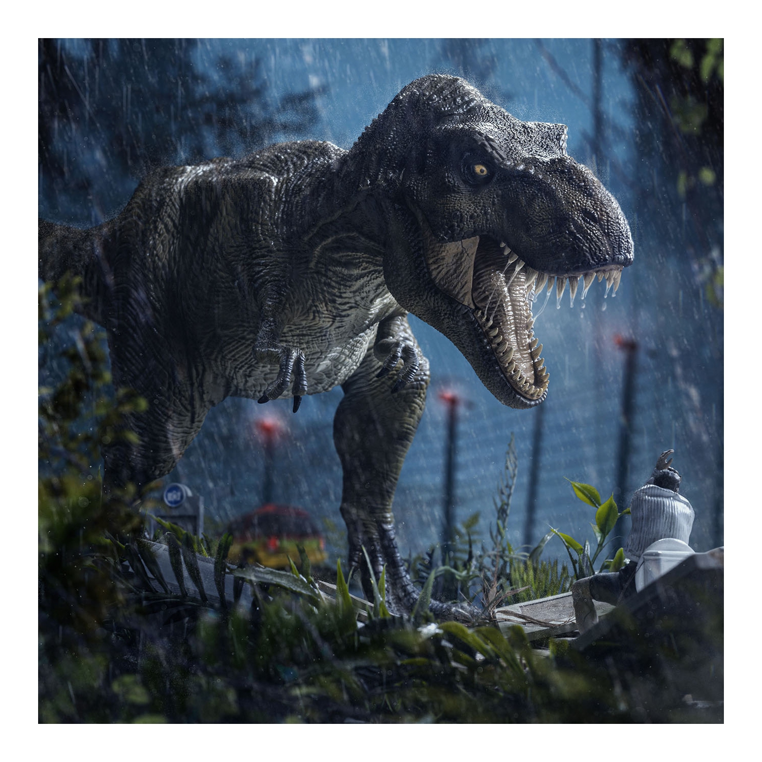 Iron Studios - Jurassic Park - Rex et Donald Gennaro - Demi Scale 1/20