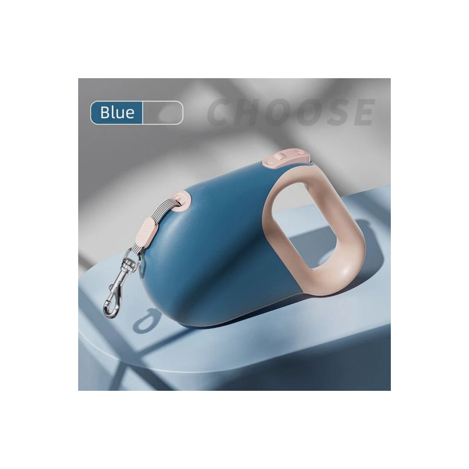 Laisse rétractable pour chien avec collier extensible automatique 16ft 5 M d'axGear - Bleu