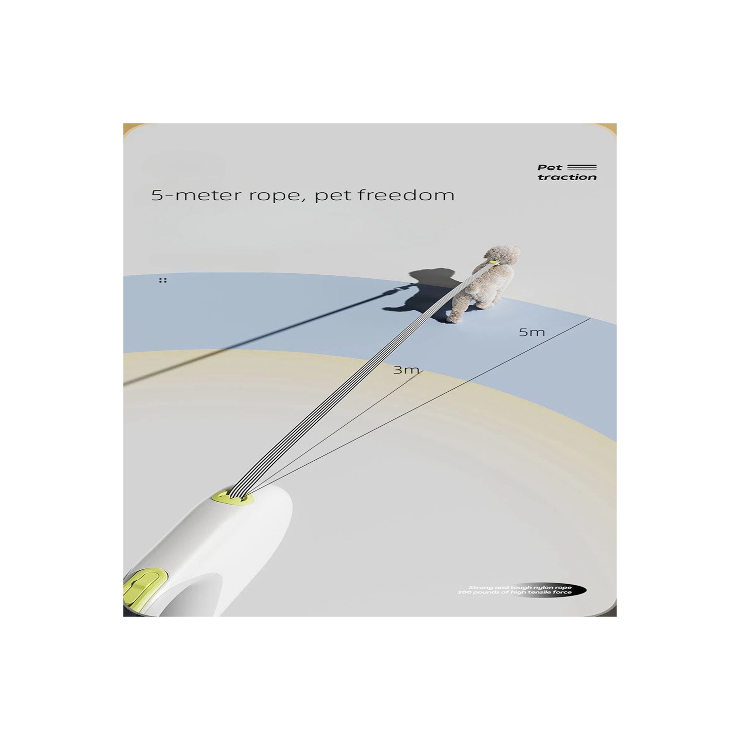 Laisse rétractable pour chien avec collier extensible automatique 16ft 5 M d'axGear - Bleu