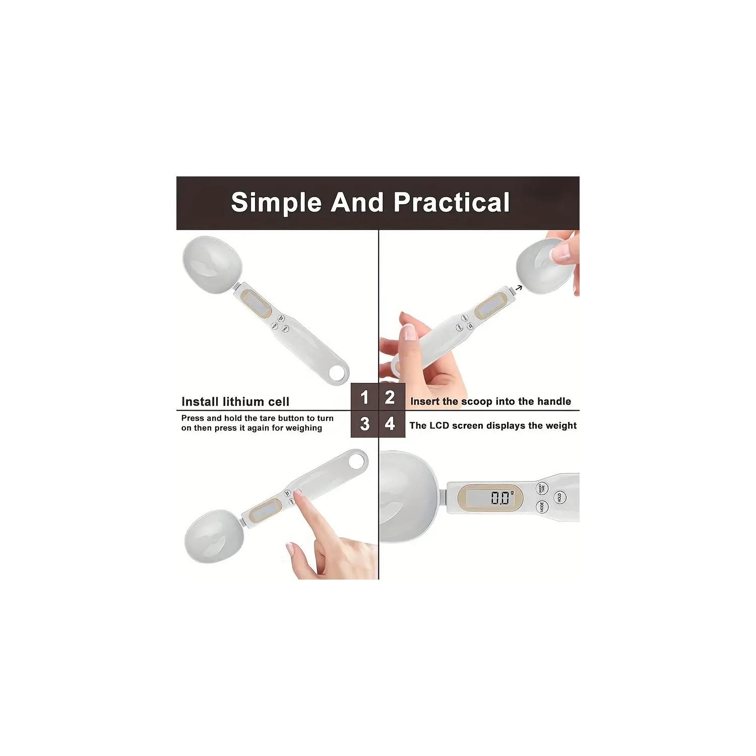 500&nbsp;g Balance de cuillère à mesurer électronique de précision - outil de pesée de cuisine portatif de haute précision pour la cuisson et la