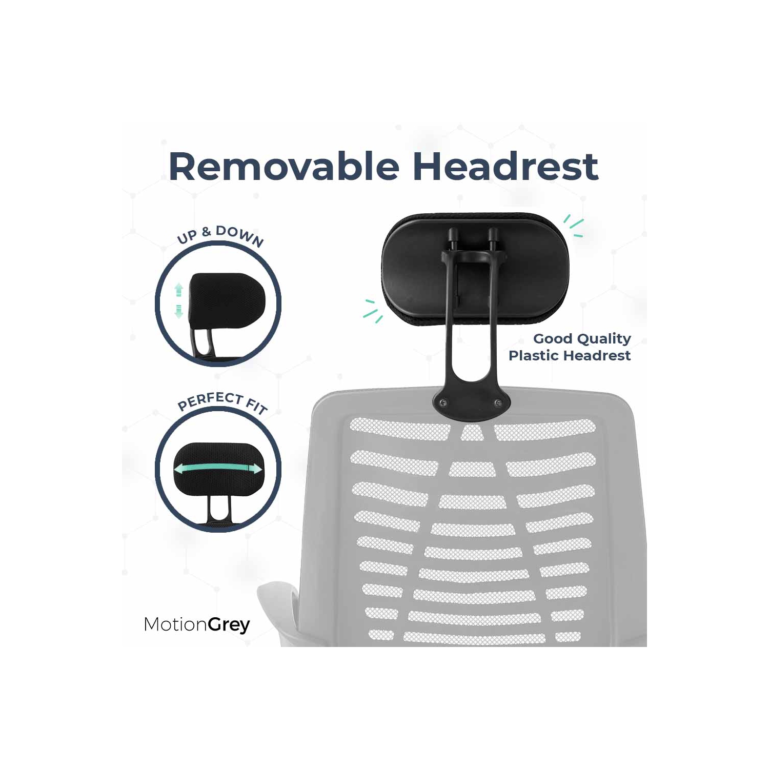 Fauteuil de bureau ergonomique en filet respirant MC2 de MotionGrey - Fauteuil de bureau confortable pour le jeu à domicile et le bureau de direction