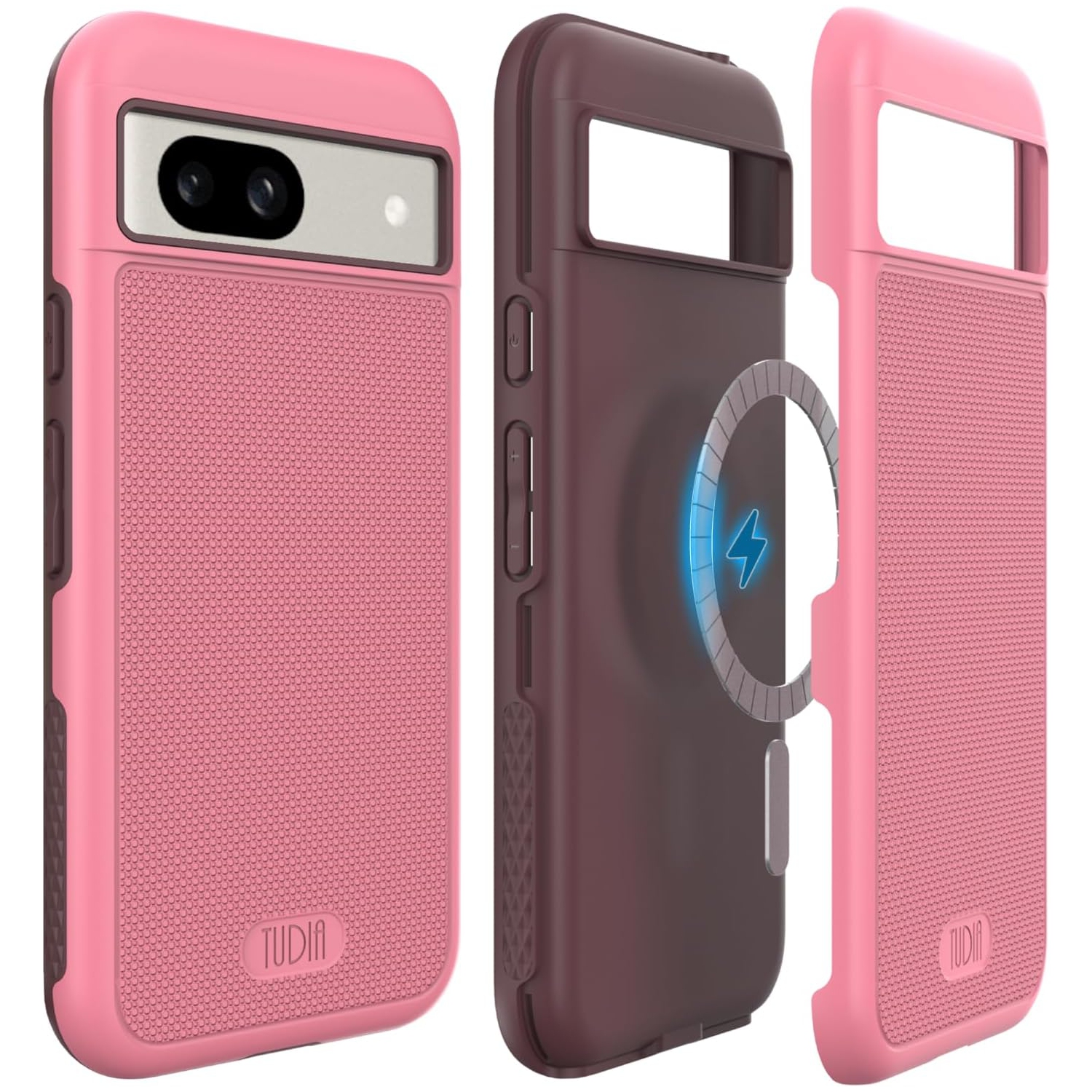 Étui MergeGrip de TUDIA pour Pixel 8a de Google avec MagSafe - Rose fumé