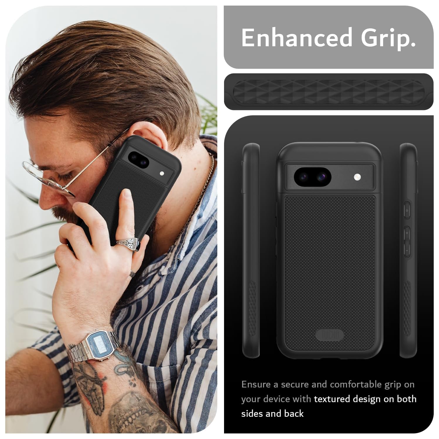 TUDIA MergeGrip Google Pixel 8a Case Magsafe Compatible - Black