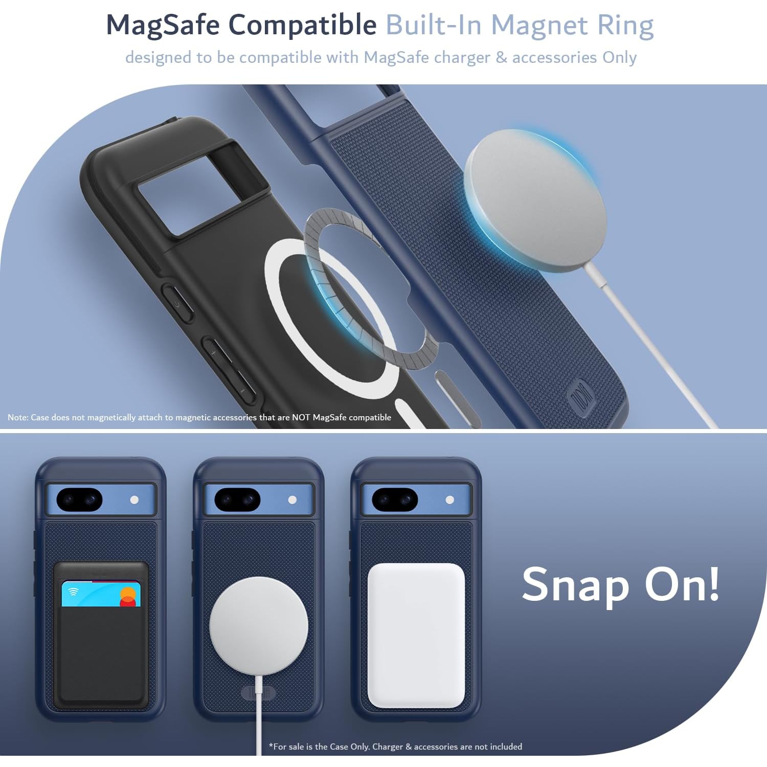 TUDIA MergeGrip Google Pixel 8a Case, MagSafe Compatible - Indigo Blue