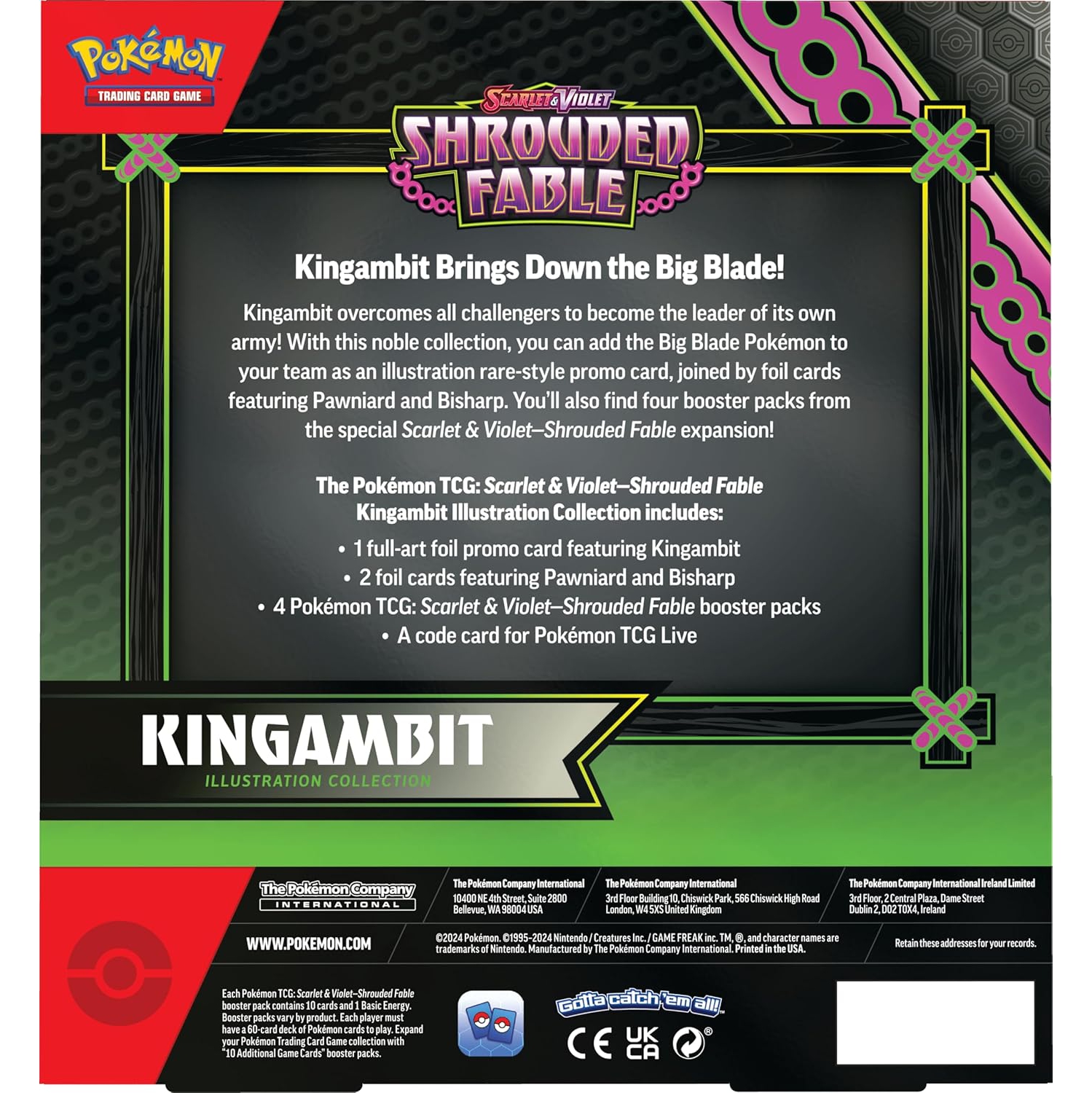 Jeu de cartes à collectionner Pokémon USA : Scarlet & Violet Shrouded Fable Special illustration Collection - Kingambit TCG