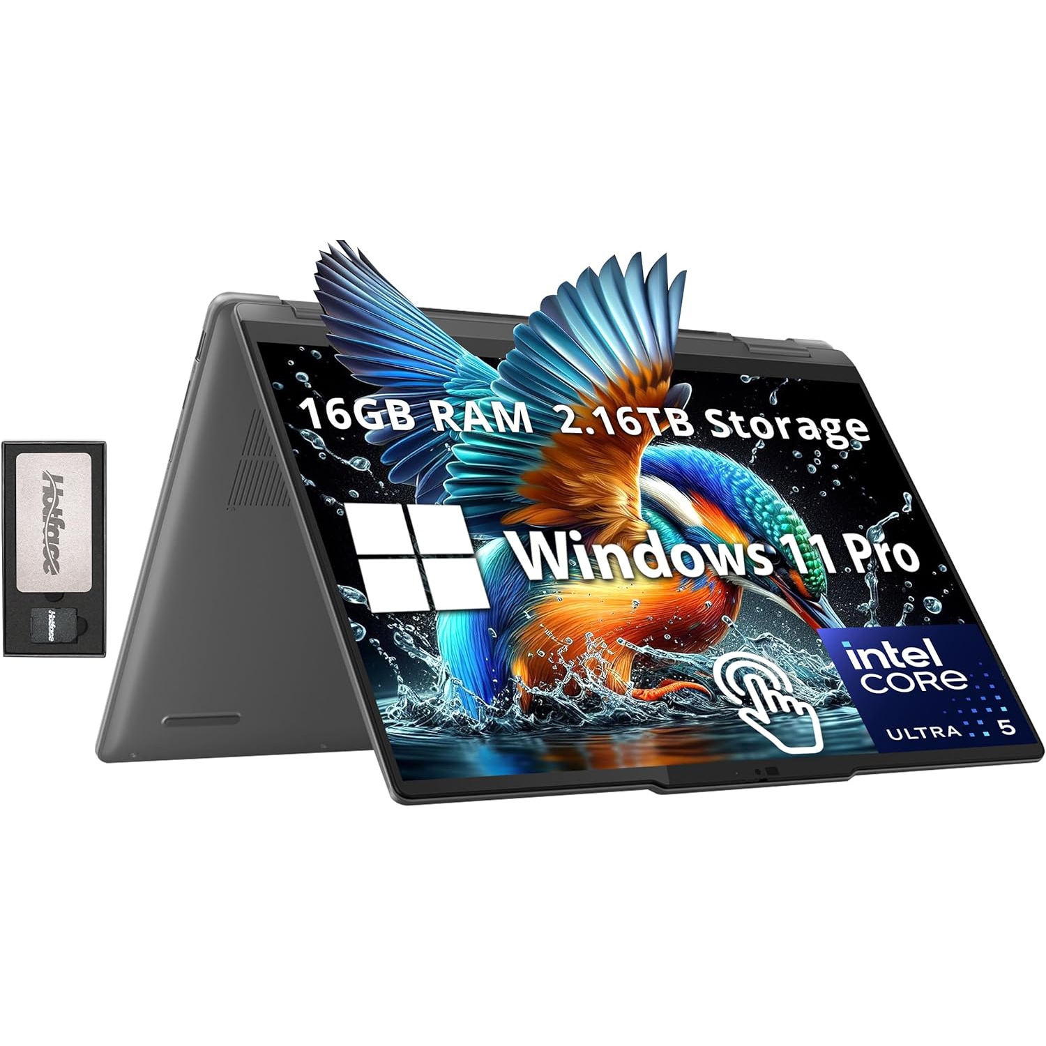 Lenovo Yoga 7i 2-in-1 14" 2K Touchscreen Laptop, Intel Ultra 5 125U, 2.16TB Storage(2TB SSD +160GB Docking Station Set), 16GB RAM, Backlit Keyboard, Fingerprint Reader, Win 11 Pro