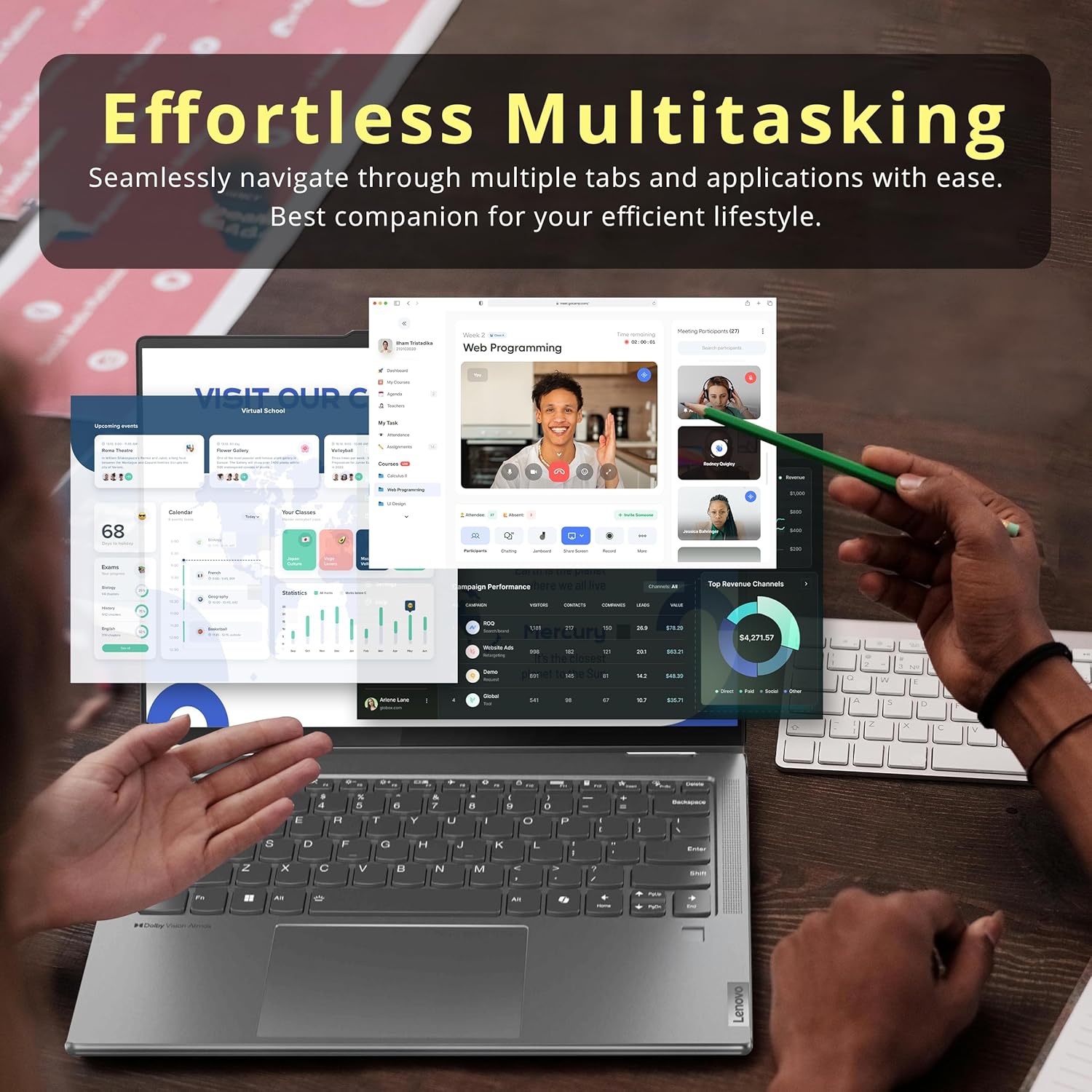 Lenovo Yoga 7i 14" 2K Touchscreen 2-in-1 Laptop, Intel Ultra 5 125U, 2.16TB Storage(2TB SSD+160GB Docking Station Set), 16GB RAM, Backlit KB,