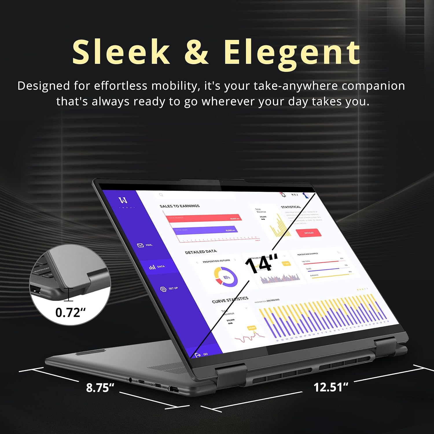 Lenovo Yoga 7i 14" 2K Touchscreen 2-in-1 Laptop, Intel Ultra 5 125U, 672GB Storage(512GB SSD+160GB Docking Station Set), 16GB RAM, Backlit KB,