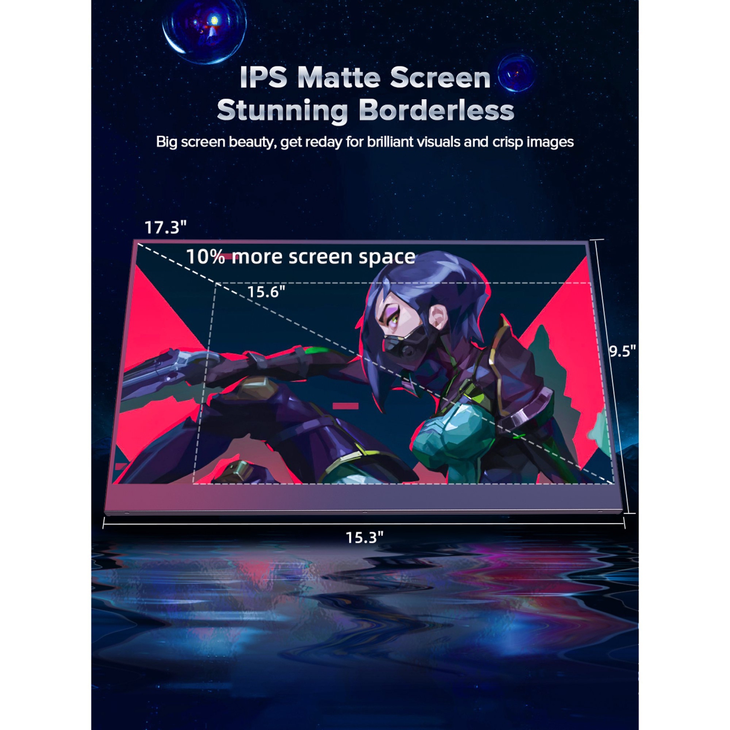 Moniteur de jeu portatif 4K Hz 17,3 po UPERFECT avec écran FreeSync Eye-Care RVB Adobe à 100 %