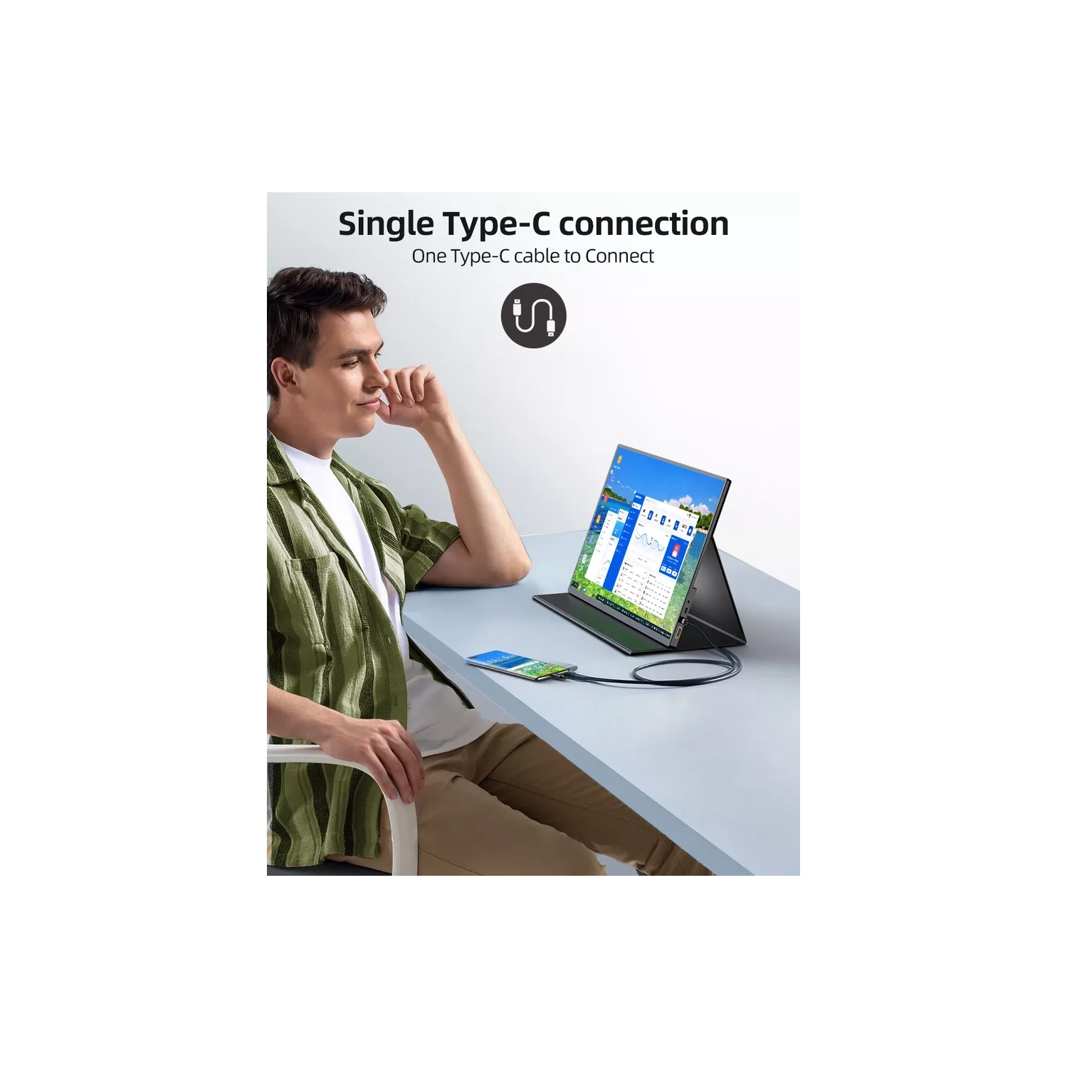 UPERFECT 2.5K Portable Monitor 16" 2K QHD 500 Nits HDMI Type C Second Display