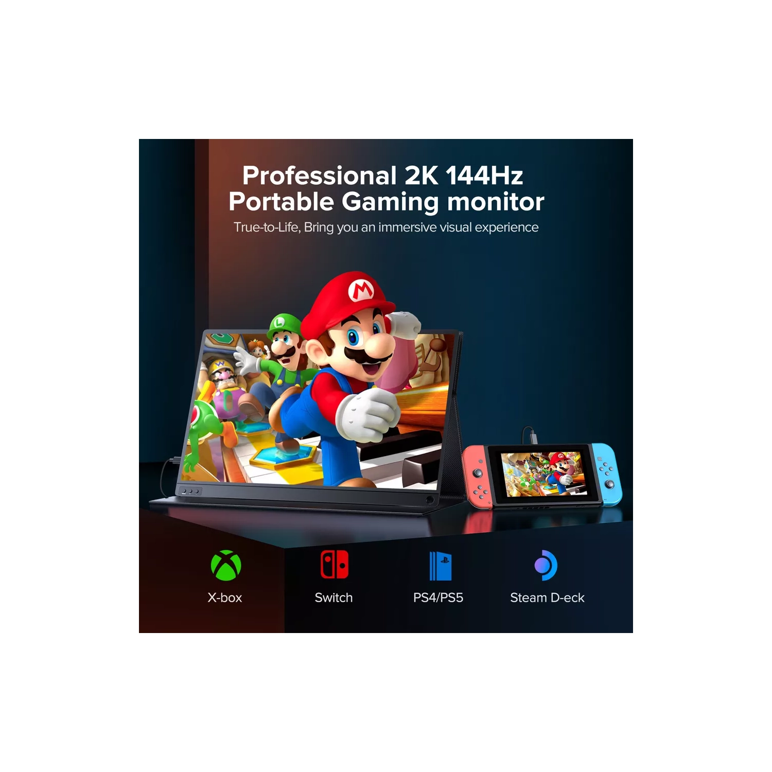 UPERFECT 16.1" 2K 144Hz Gaming Monitor Portable Display UPERFECT 2560*1440 QHD