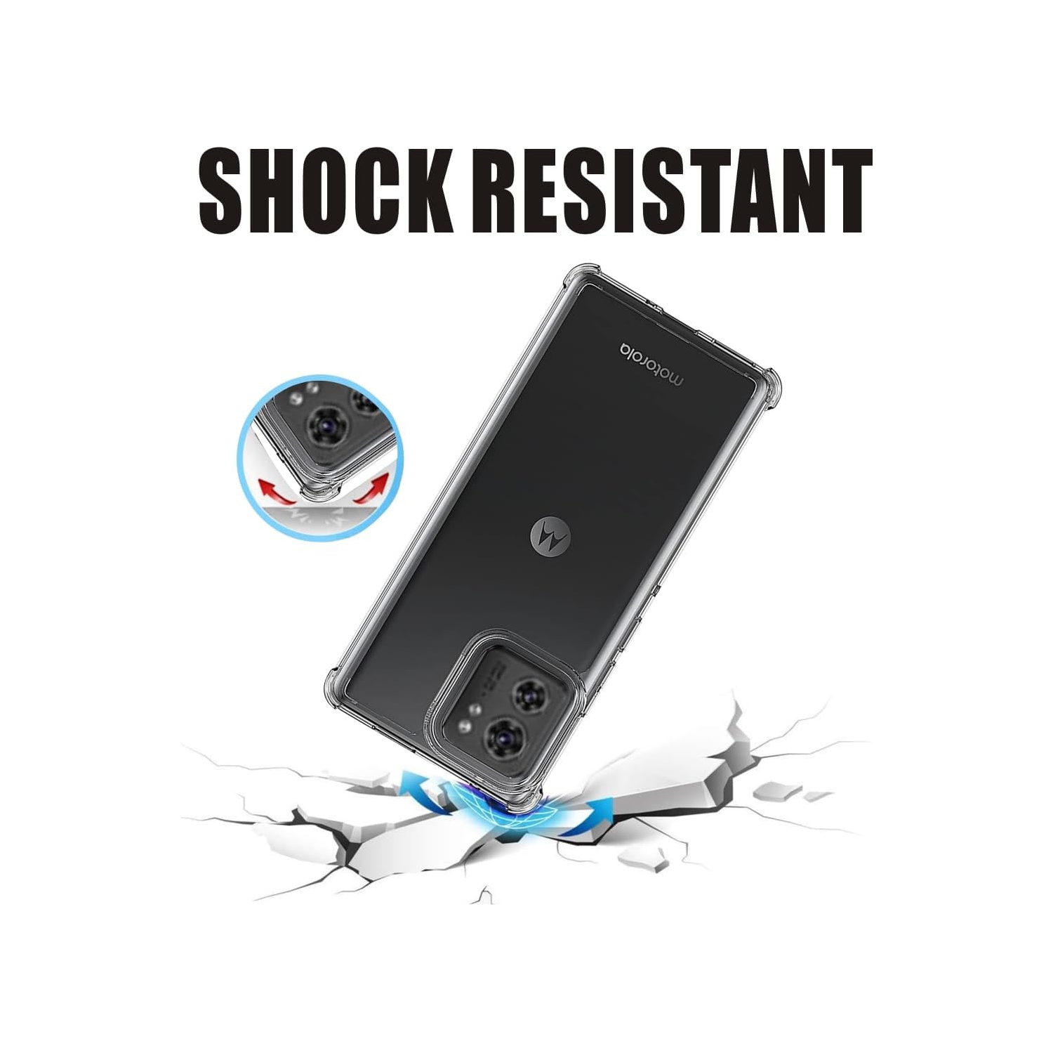 [CS] Thin TPU Jelly Bumper Soft Case Back Cover for Motorola Moto Edge 2024, Clear