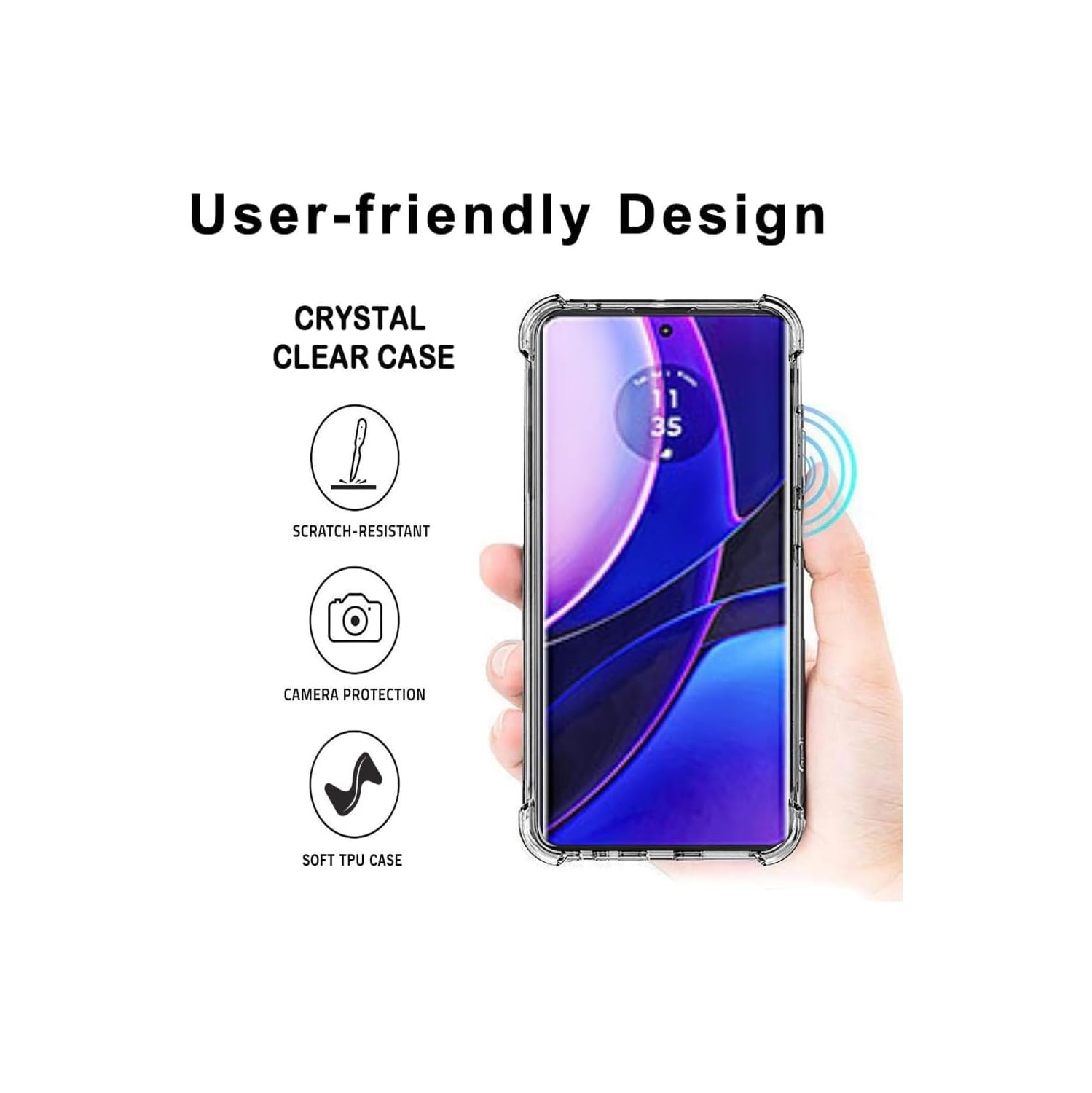 [CS] Thin TPU Jelly Bumper Soft Case Back Cover for Motorola Moto Edge 2024, Clear