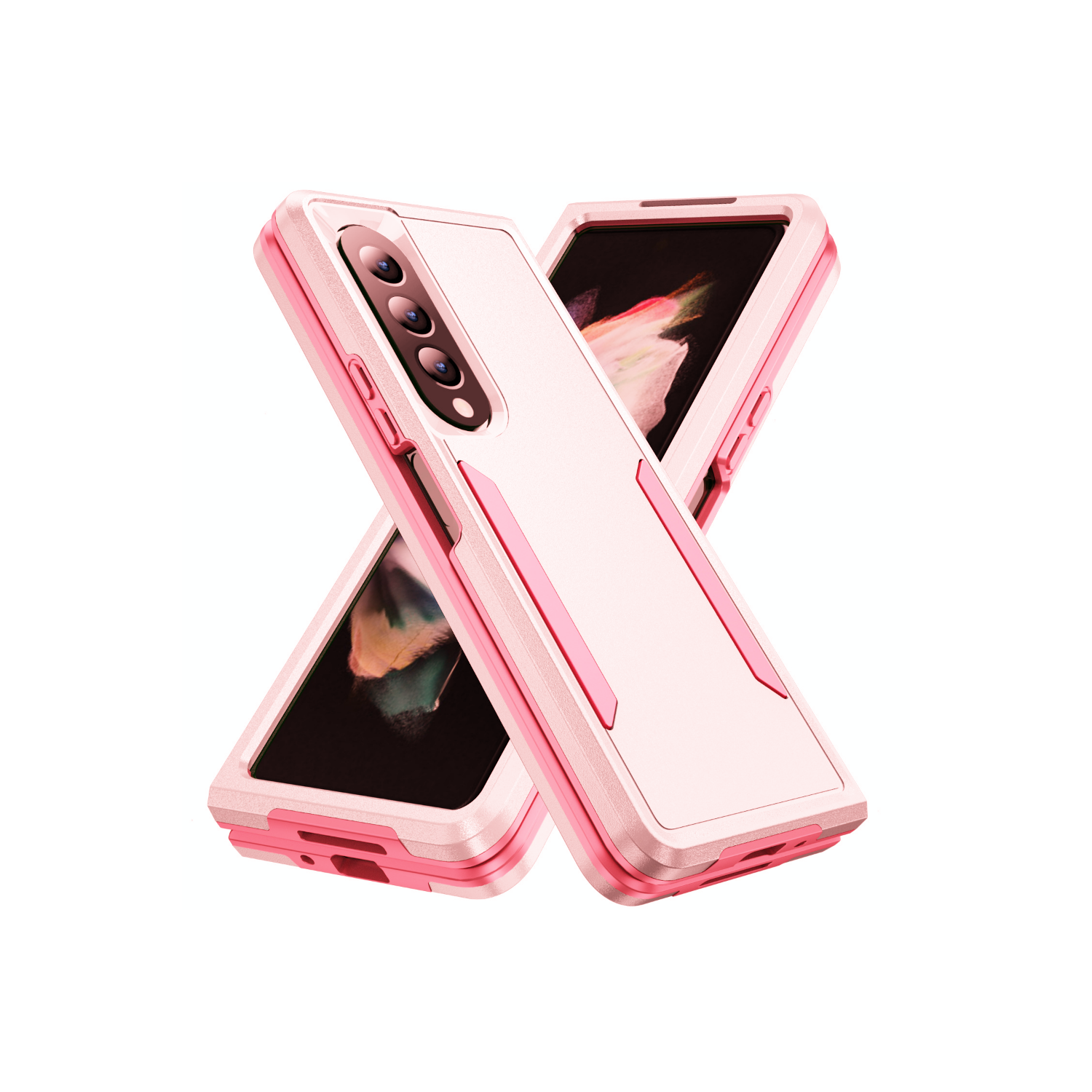 [CS] Étui rigide double couche Armor Rubber pour Samsung Galaxy Z Fold 6, rose pâle
