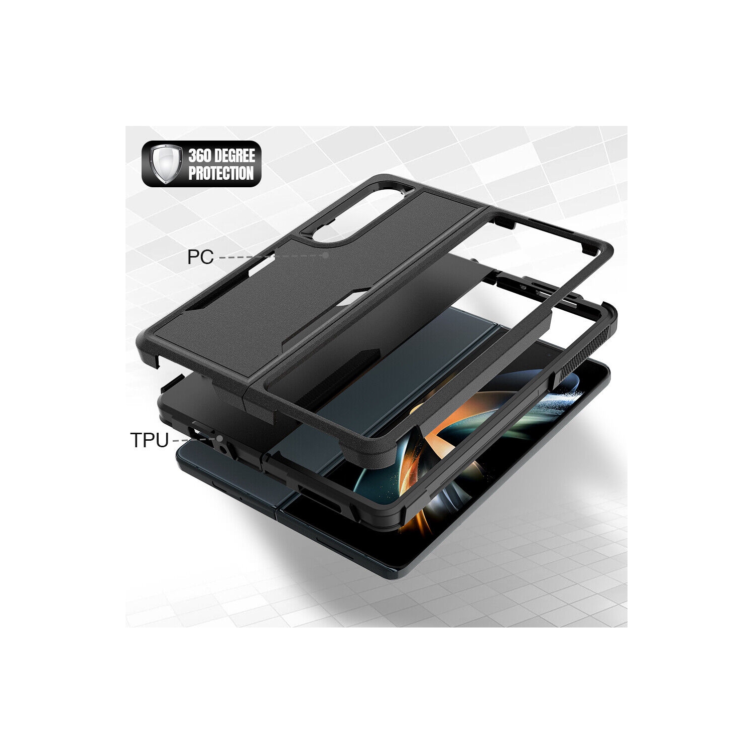 [CS] Étui rigide double couche Armor Rubber pour Samsung Galaxy Z Fold 6, rose pâle