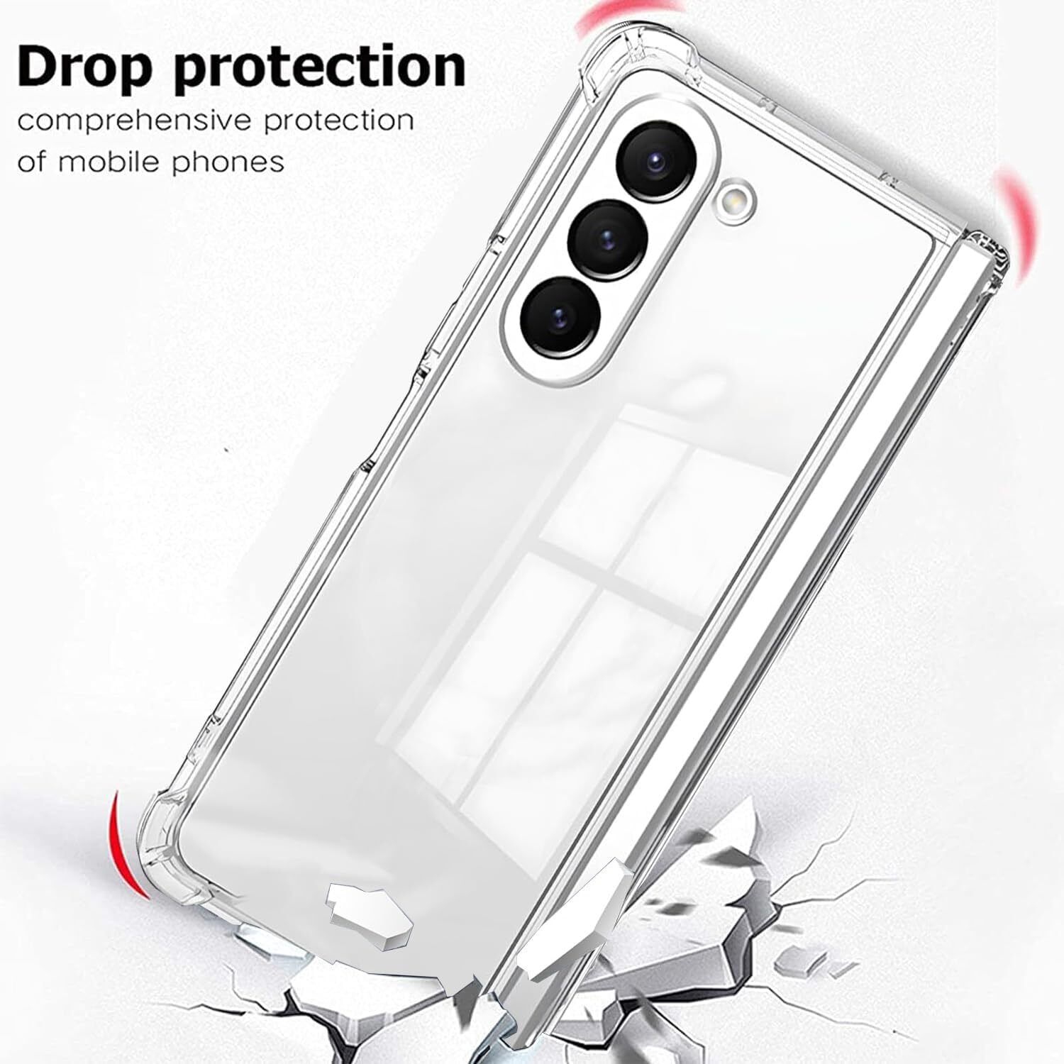 [CS] Étui rigide ultra mince en TPUR Jelly Bumper pour Samsung Z Fold 6, transparent