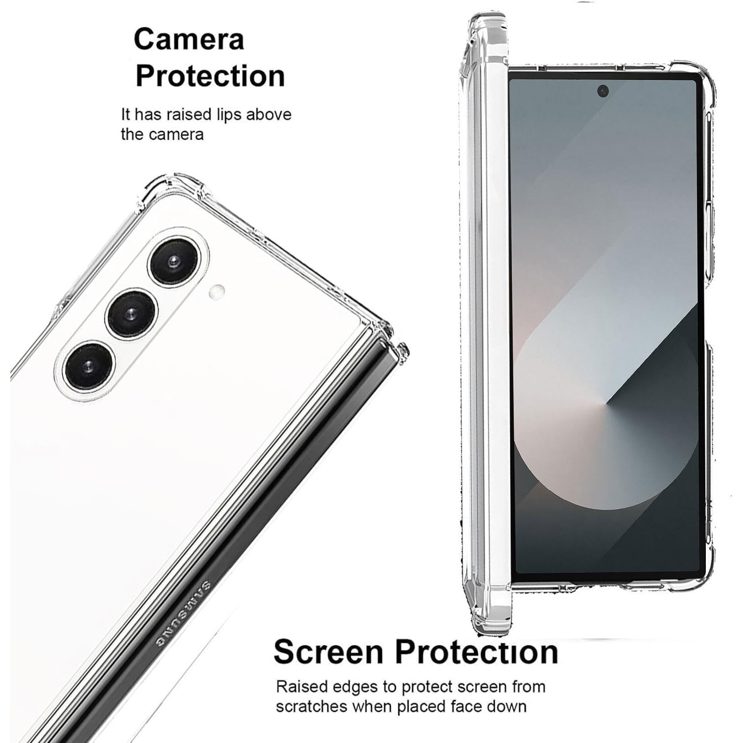 [CS] Étui rigide ultra mince en TPUR Jelly Bumper pour Samsung Z Fold 6, transparent