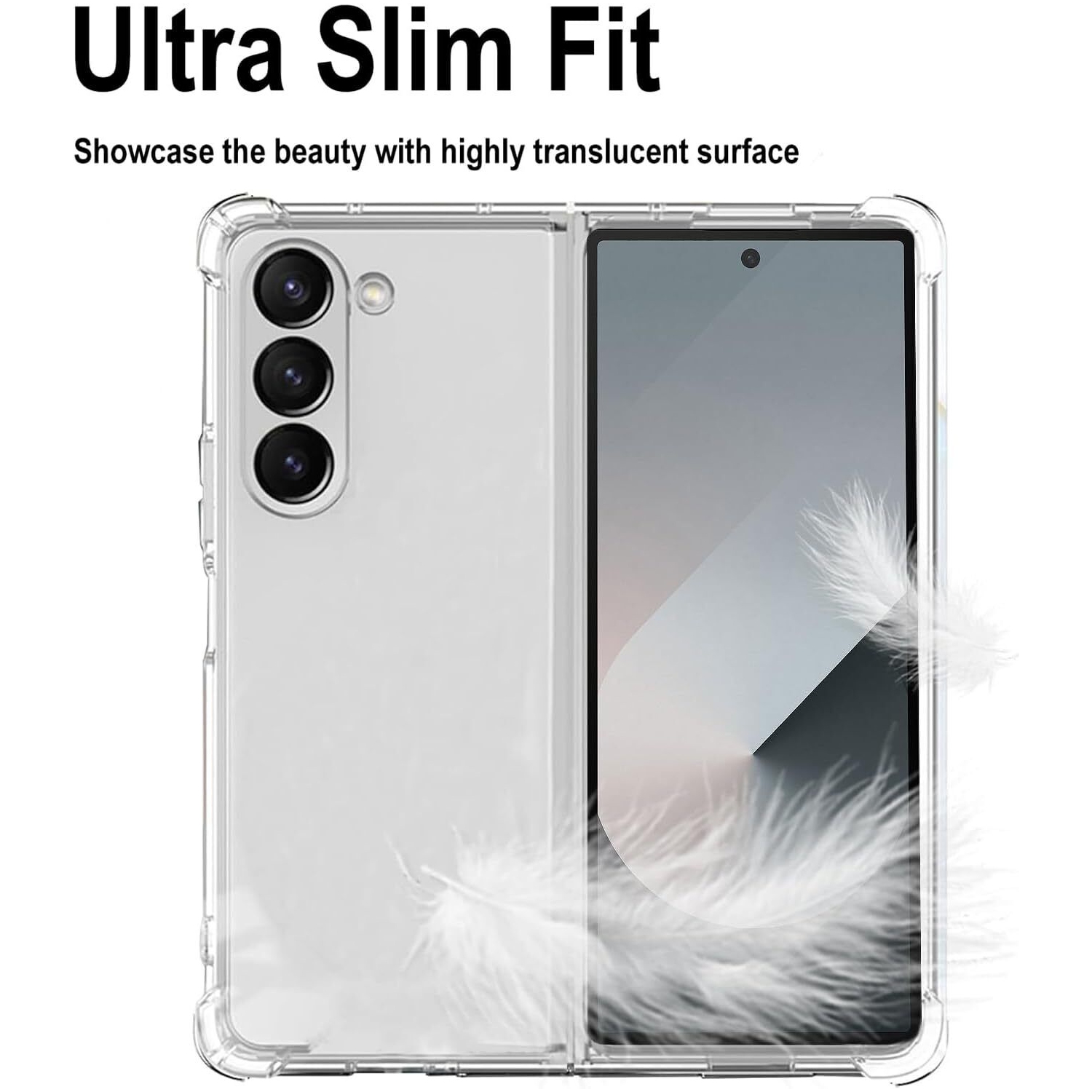 [CS] Étui rigide ultra mince en TPUR Jelly Bumper pour Samsung Z Fold 6, transparent