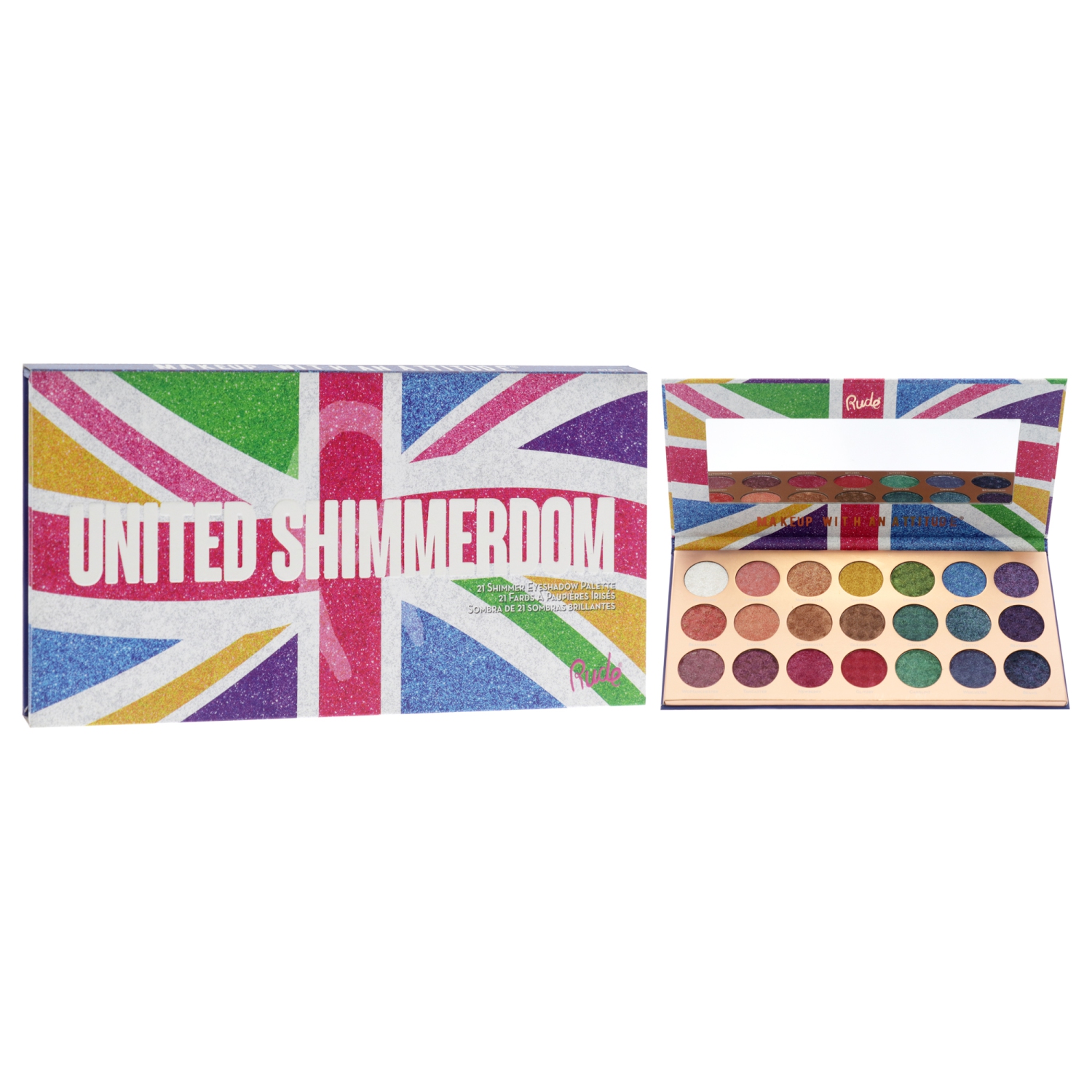RUDE United Shimmerdom - 21 Shimmer Eyeshadow Palette