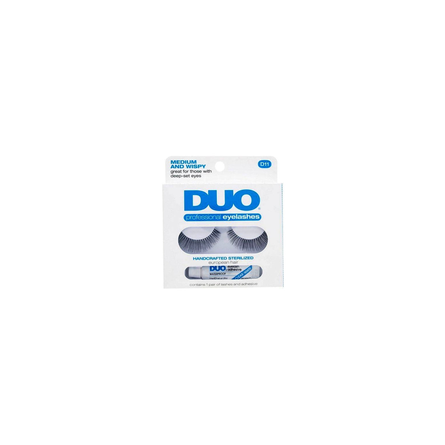 DUO Professional cils avec adhésif transparent Striplash - moyen et blanc