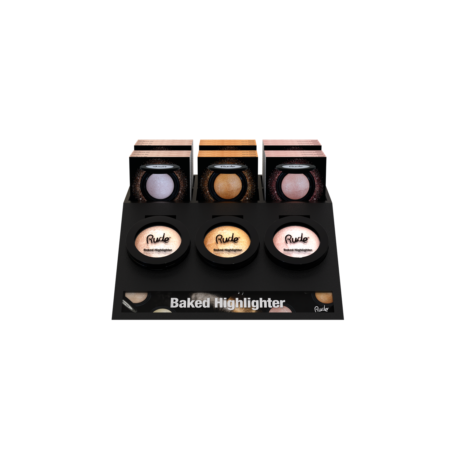 RUDE Baked Highlighter Display Set, 24pcs