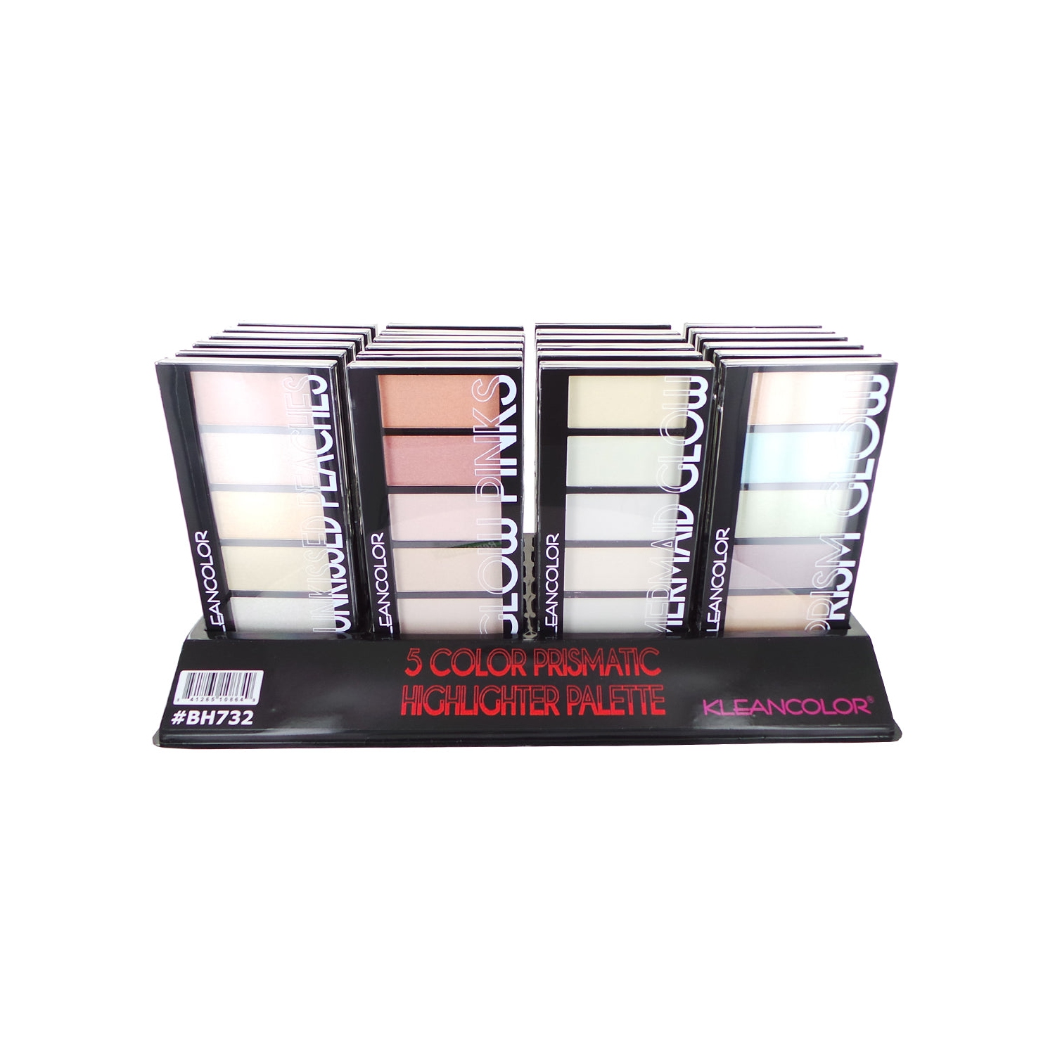 KLEANCOLOR 5 Color Prismatic Highlighter Palette Display Set, 24 Pieces