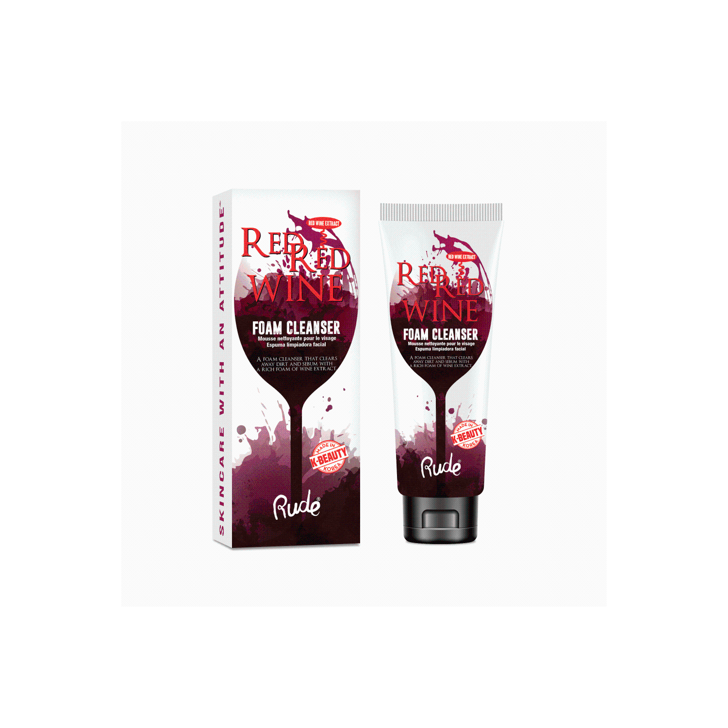 RUDE Red Red Wine Foam Cleanser