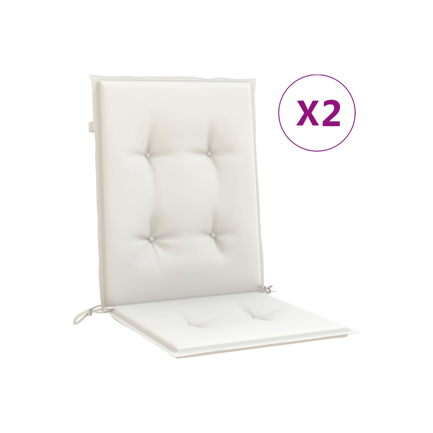 vidaXL Lowback Chair Cushions 2 pcs Melange Cream 100x50x4 cm Fabric