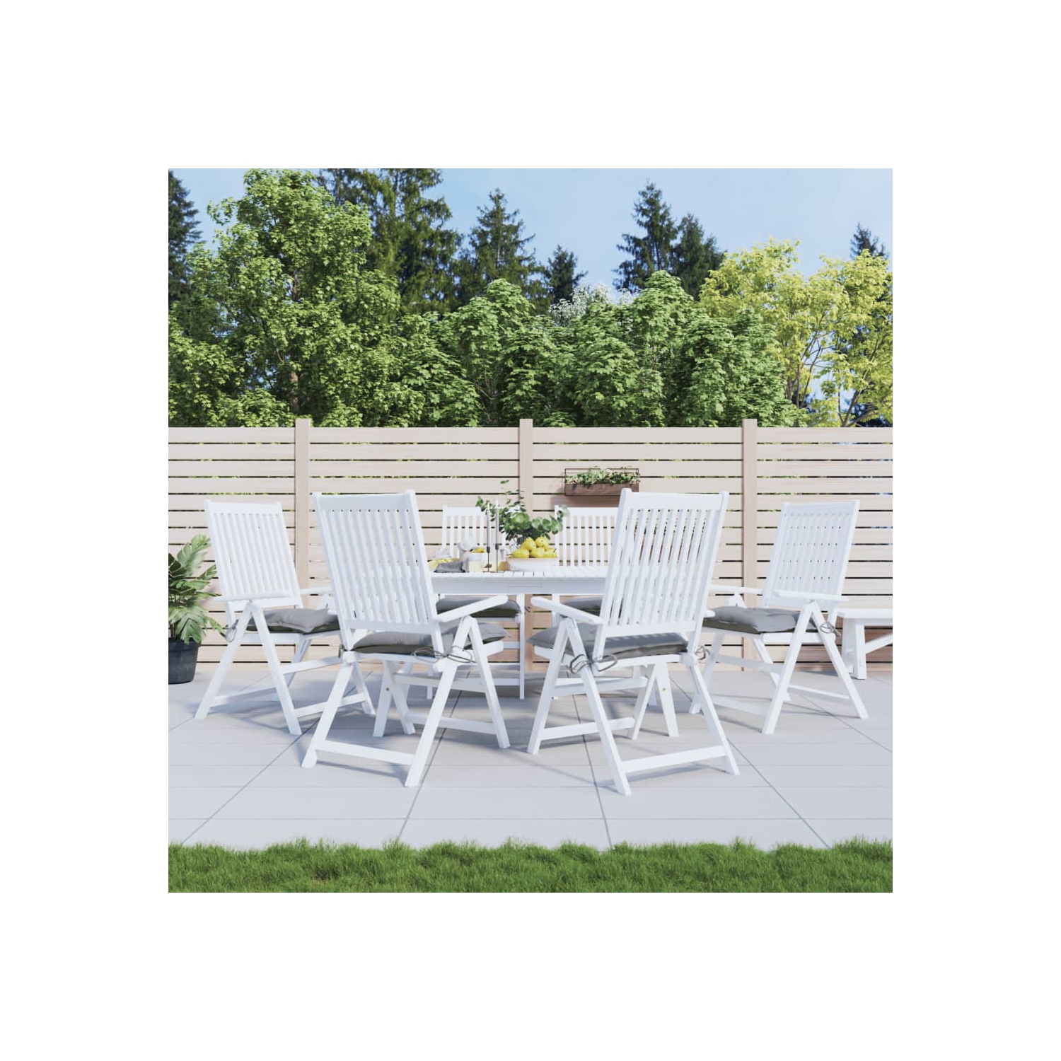 vidaXL Chair Cushions 6 pcs Grey 50x50x7 cm Oxford Fabric