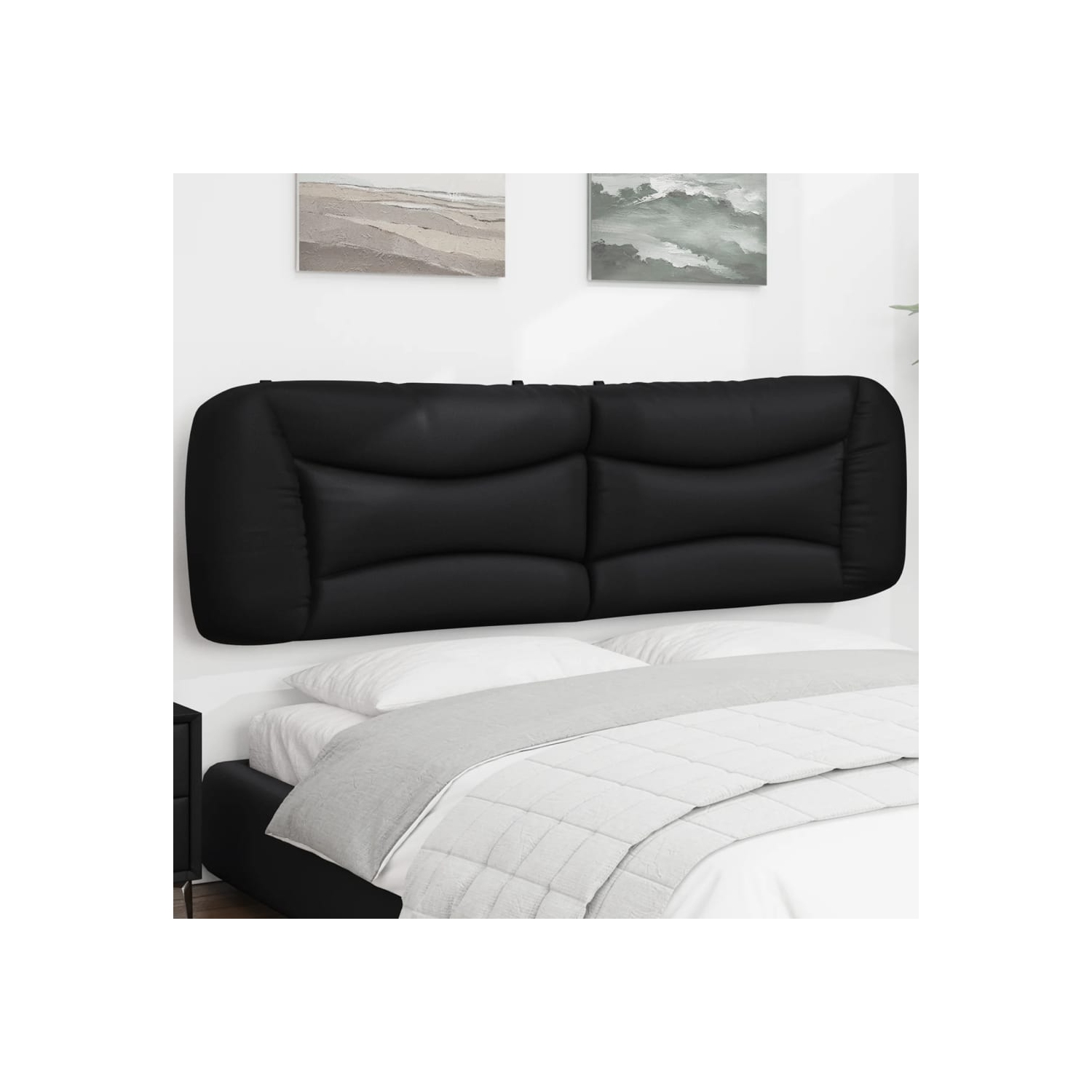 vidaXL Headboard Cushion "Hvar" Black 183 cm Faux Leather