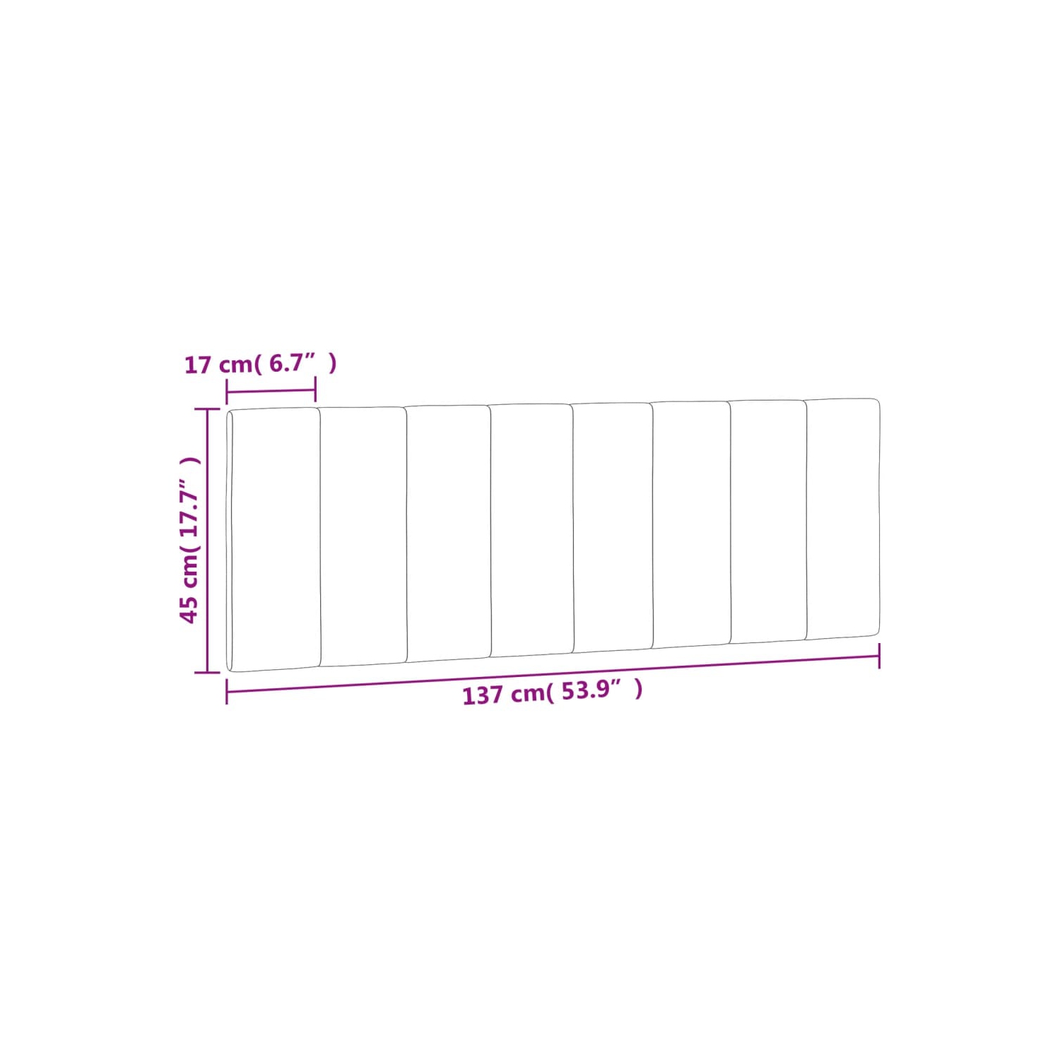 vidaXL Headboard Cushion "Hanko" Light Grey 137 cm Velvet