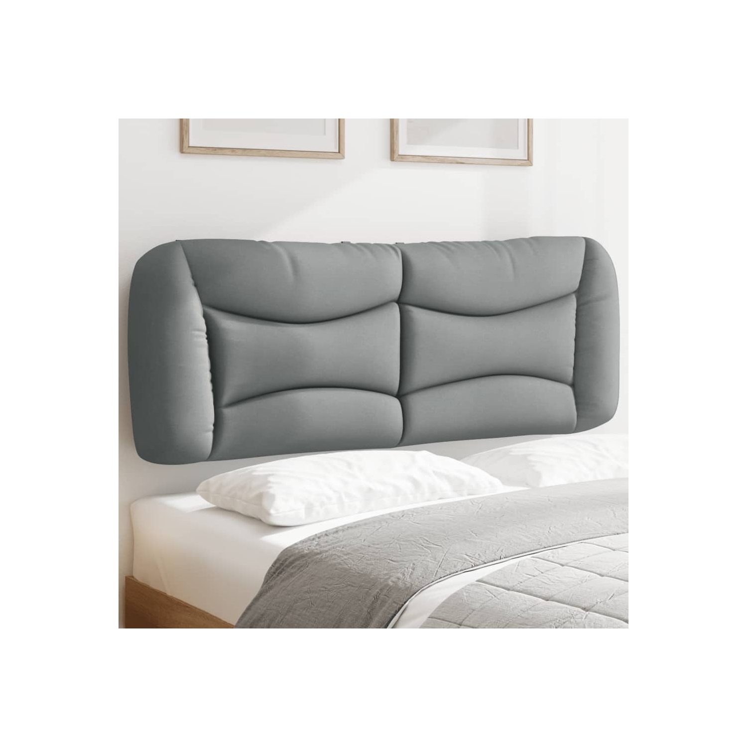 vidaXL Headboard Cushion "Hvar" Light Grey 137 cm Fabric