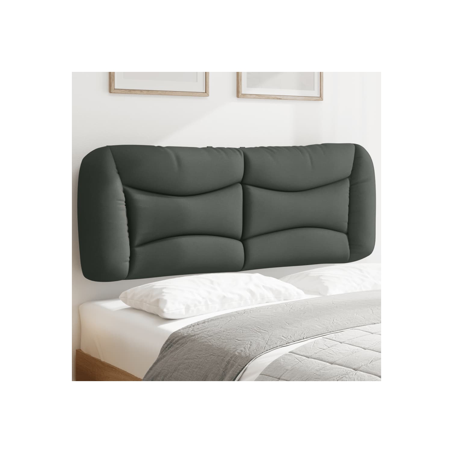 vidaXL Headboard Cushion "Hvar" Dark Grey 137 cm Fabric