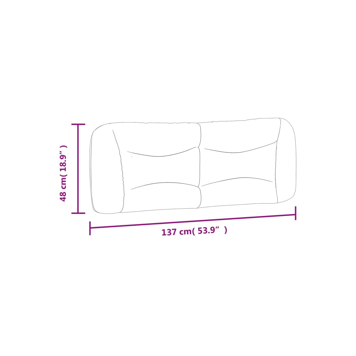 vidaXL Headboard Cushion "Hvar" Dark Grey 137 cm Fabric