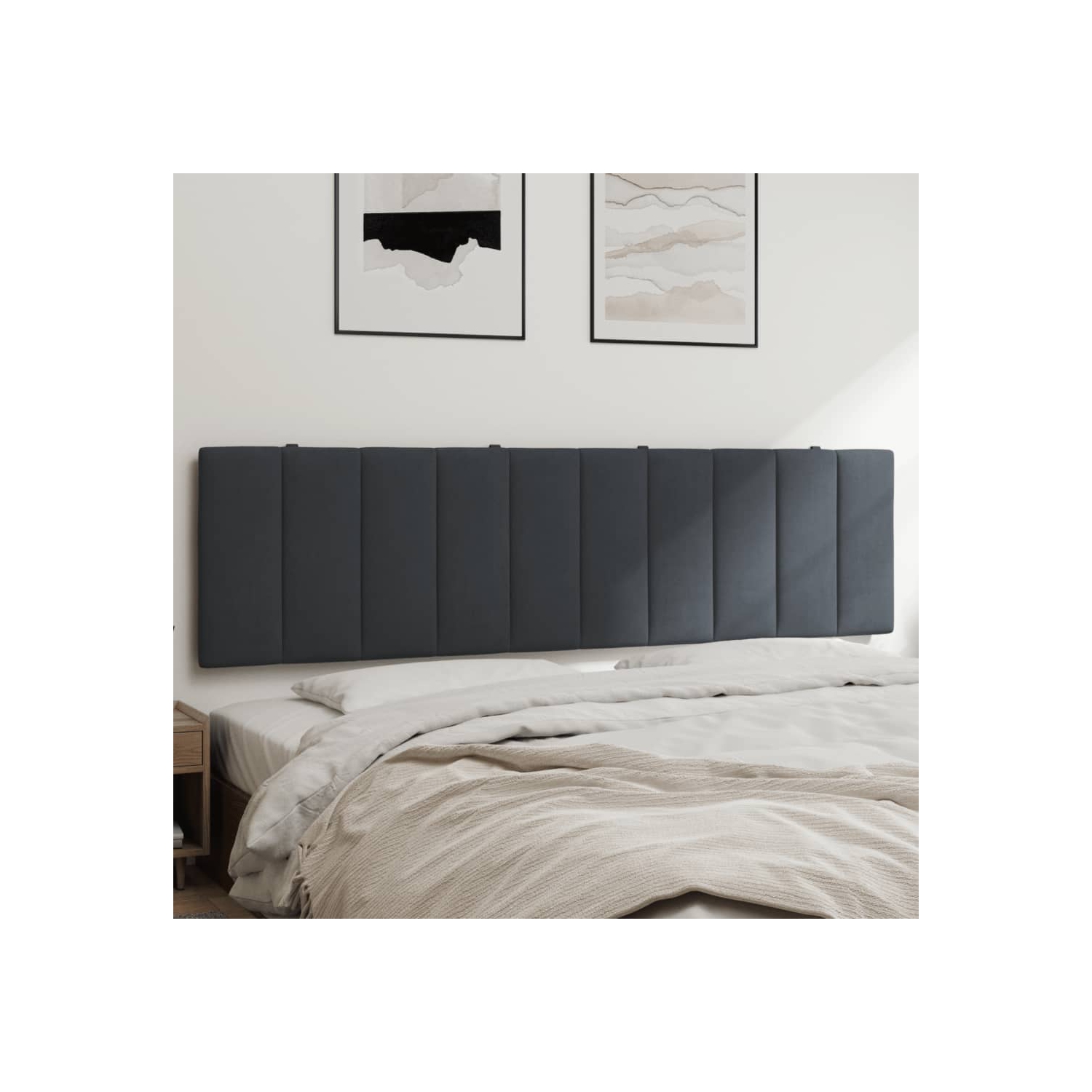 VidaXL – Coussin de tête de lit « Hanko » en velours 183 cm gris foncé