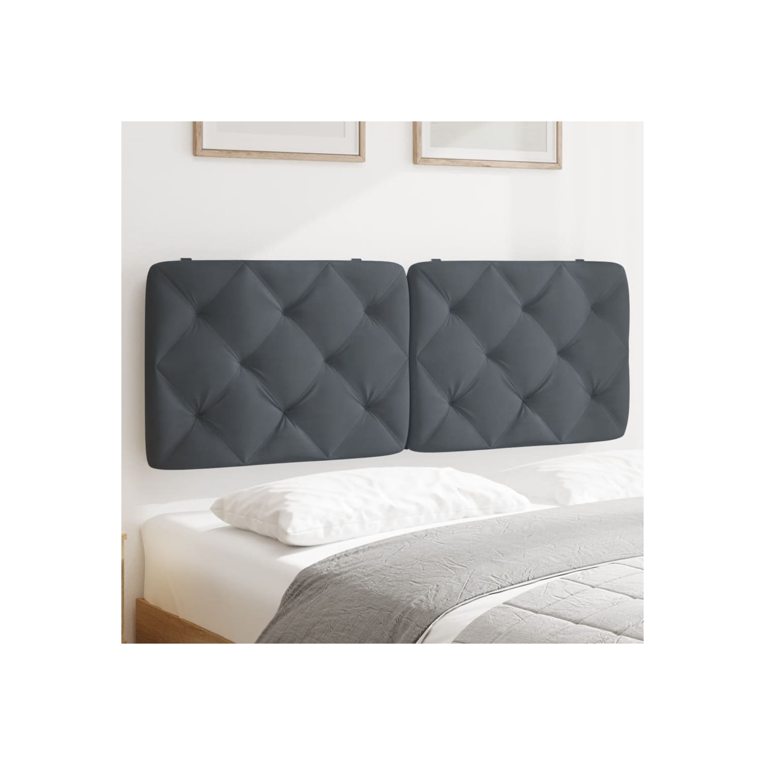 vidaXL Headboard Cushion Dark Grey 137 cm Velvet