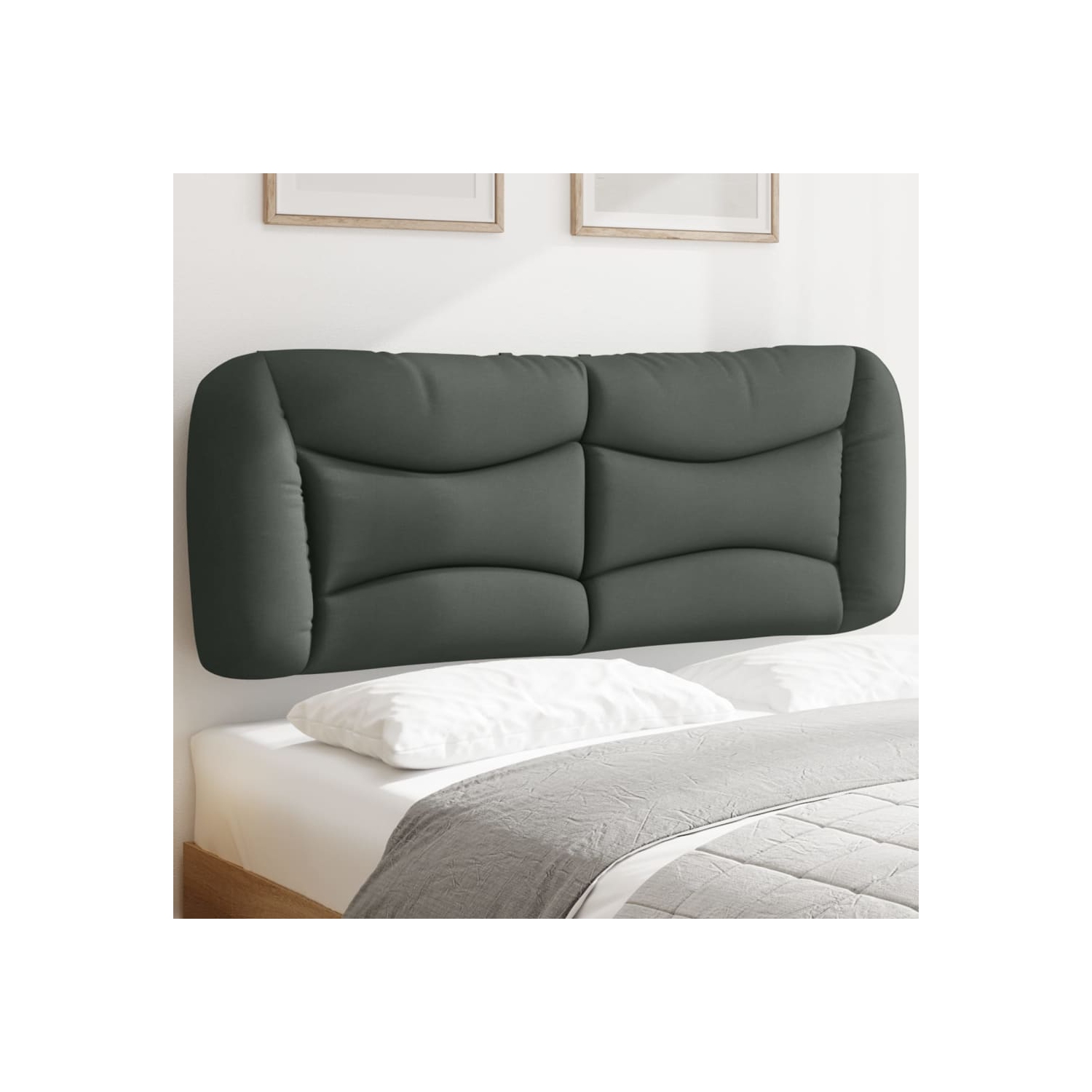 vidaXL Headboard Cushion "Hvar" Dark Grey 137 cm Fabric