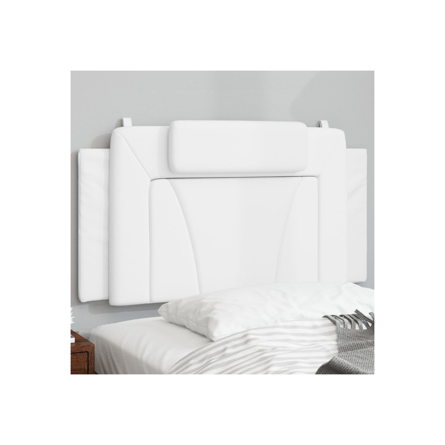 VidaXL – Coussin de tête de lit «&nbsp;Viana&nbsp;» Similicuir blanc 100&nbsp;cm