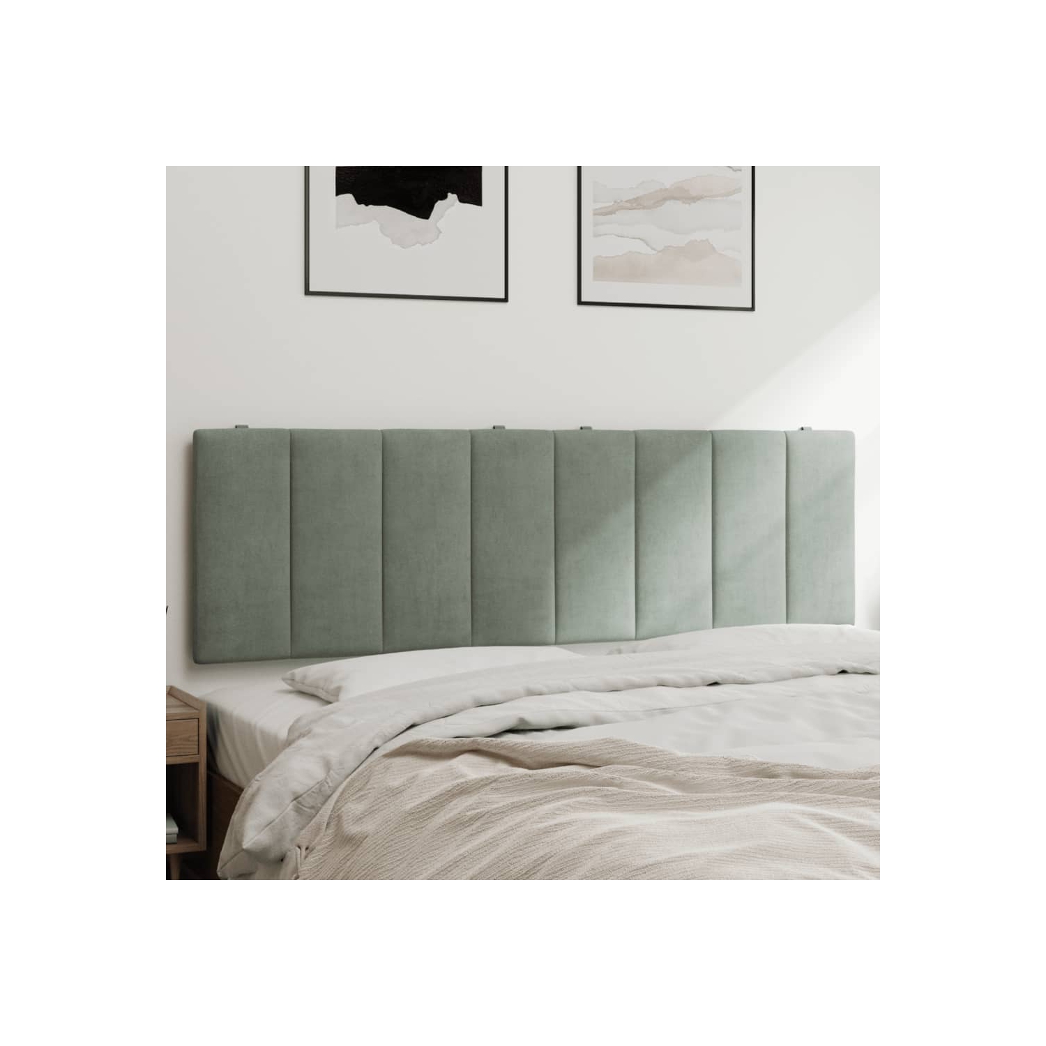 vidaXL Headboard Cushion "Hanko" Light Grey 152 cm Velvet