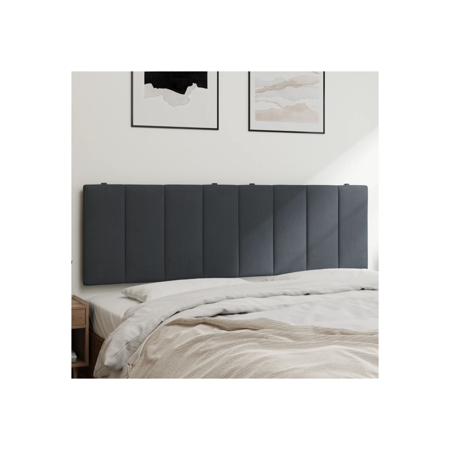 vidaXL Headboard Cushion "Hanko" Dark Grey 152 cm Velvet