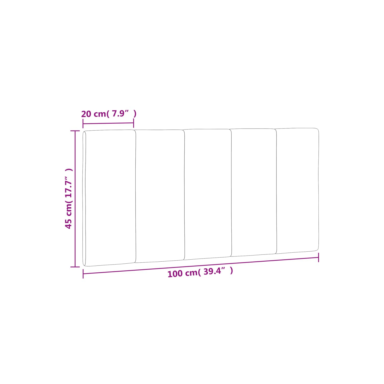 VidaXL – Coussin de tête de lit «&nbsp;Hanko&nbsp;» en velours 100&nbsp;cm gris pâle