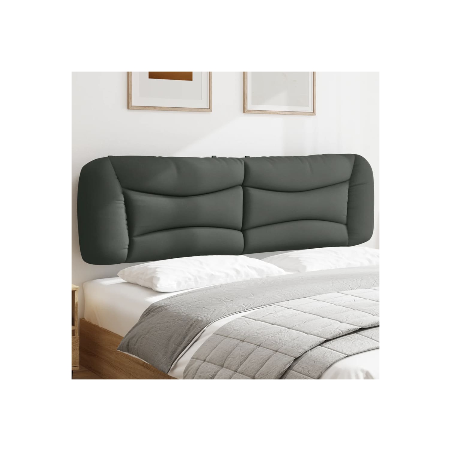 vidaXL Headboard Cushion "Hvar" Dark Grey 193 cm Fabric